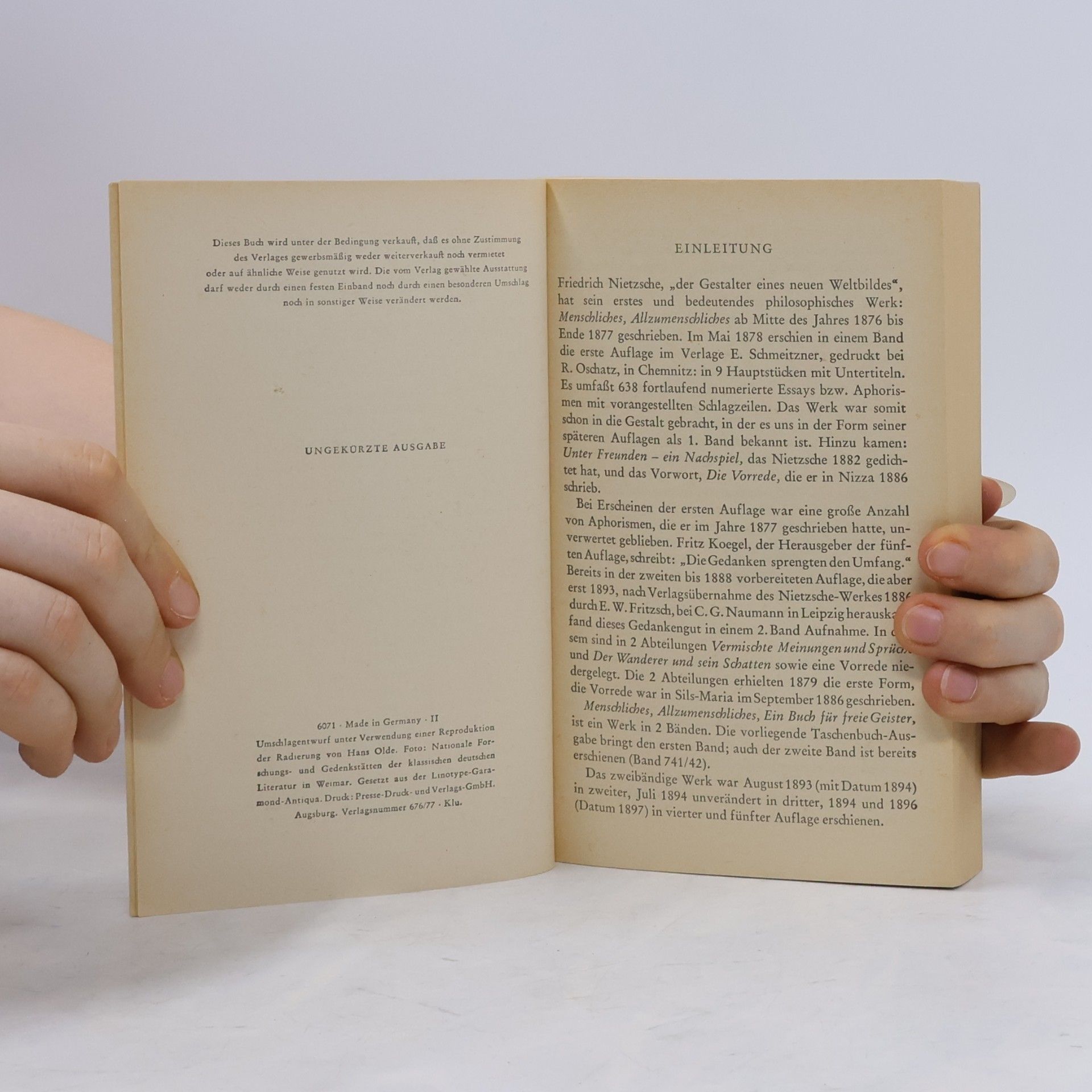 Friedrich Nietzsche Menschliches Allzumenschliches
