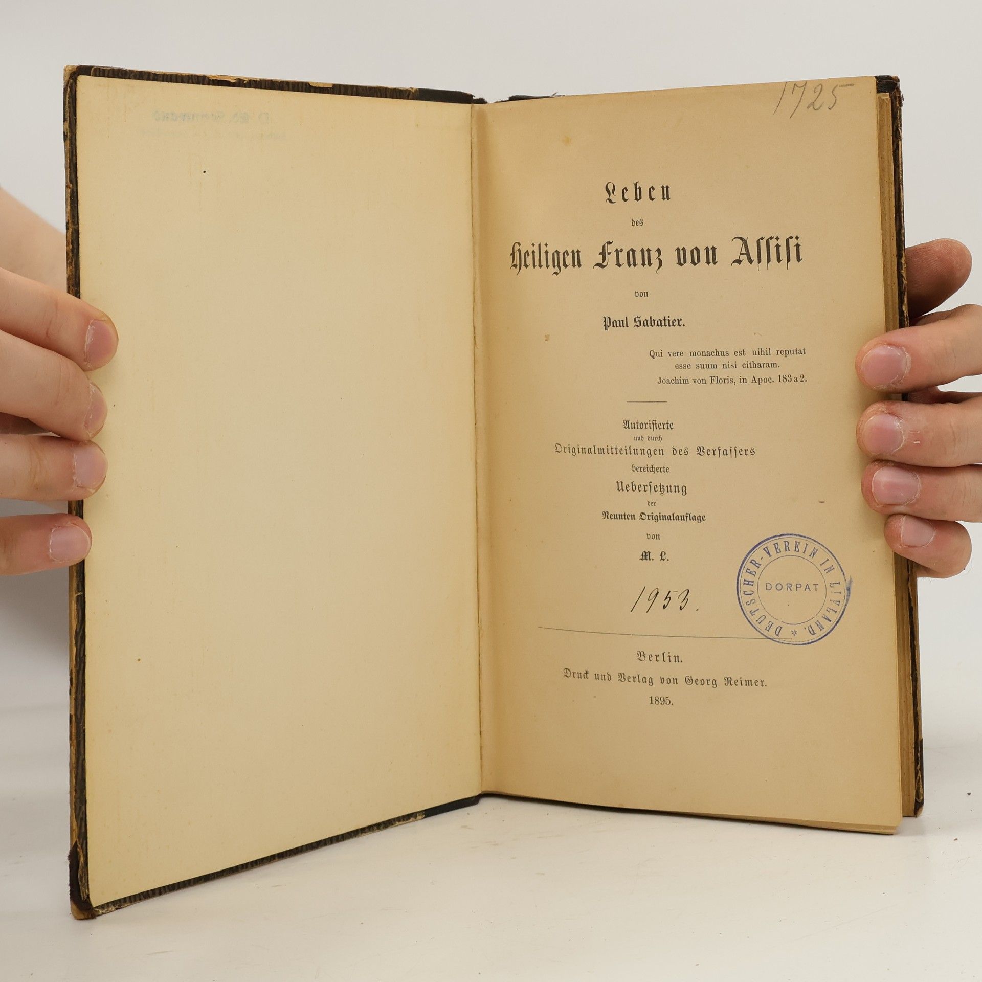 Paul Sabatier Leben des heiligen Franz von Assisi