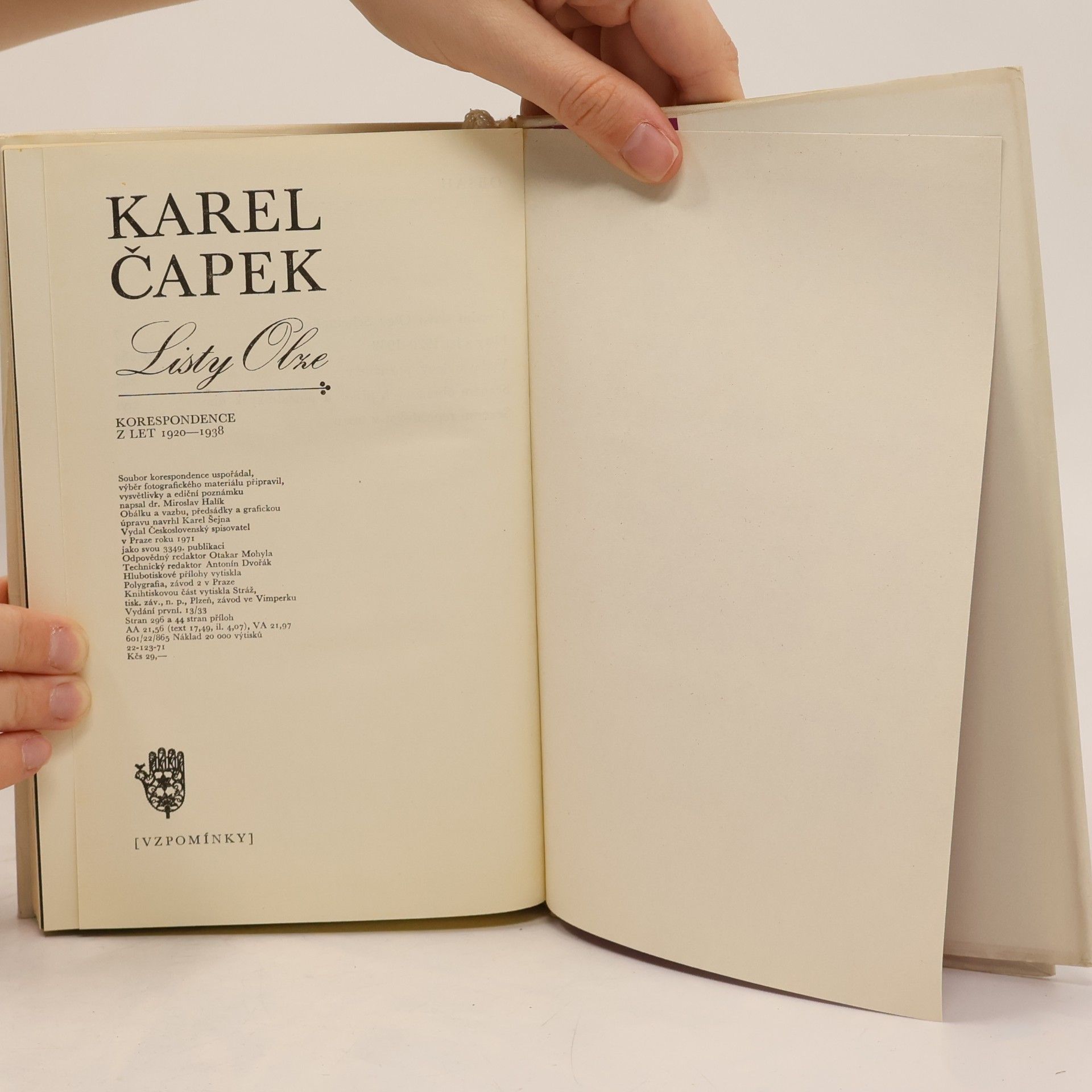 Karel Čapek Listy Olze