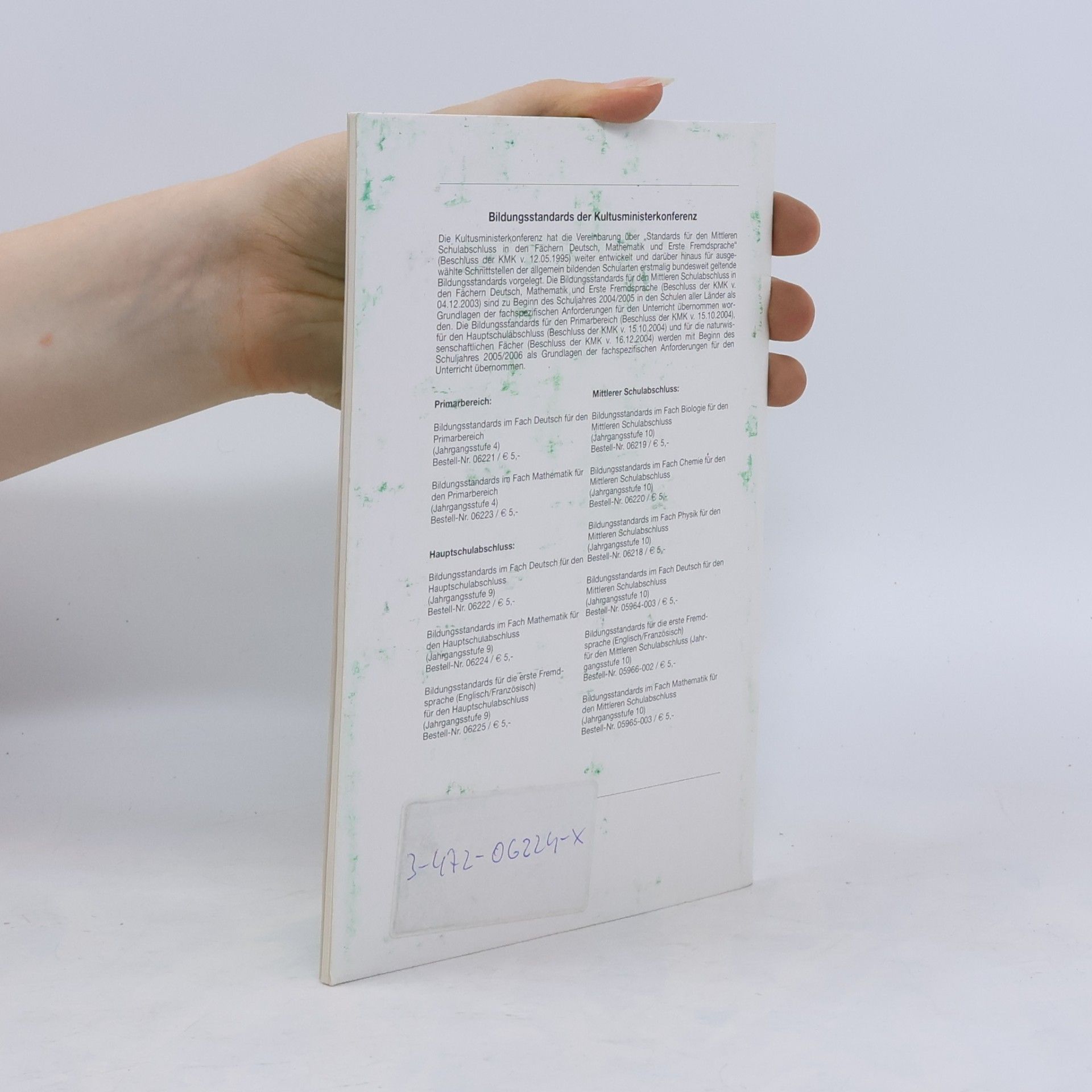 Bildungsstandards im Fach Mathematik für den Hauptschulabschluss (Jahrgangsstufe 9)