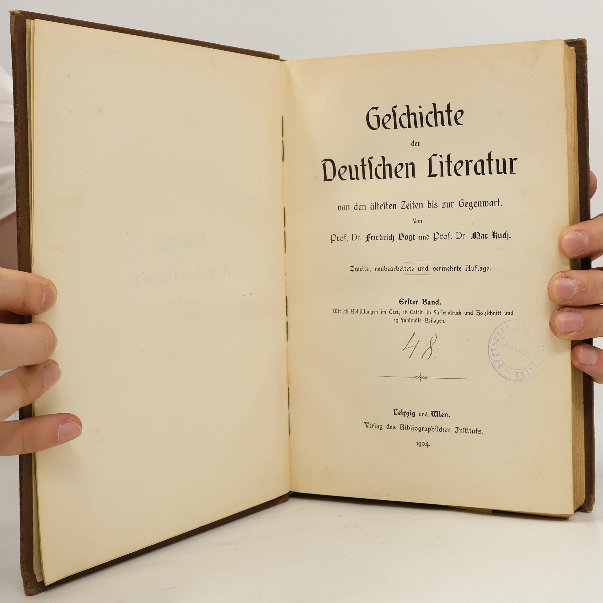 Friedrich Vogt Geschichte der deutschen Literatur