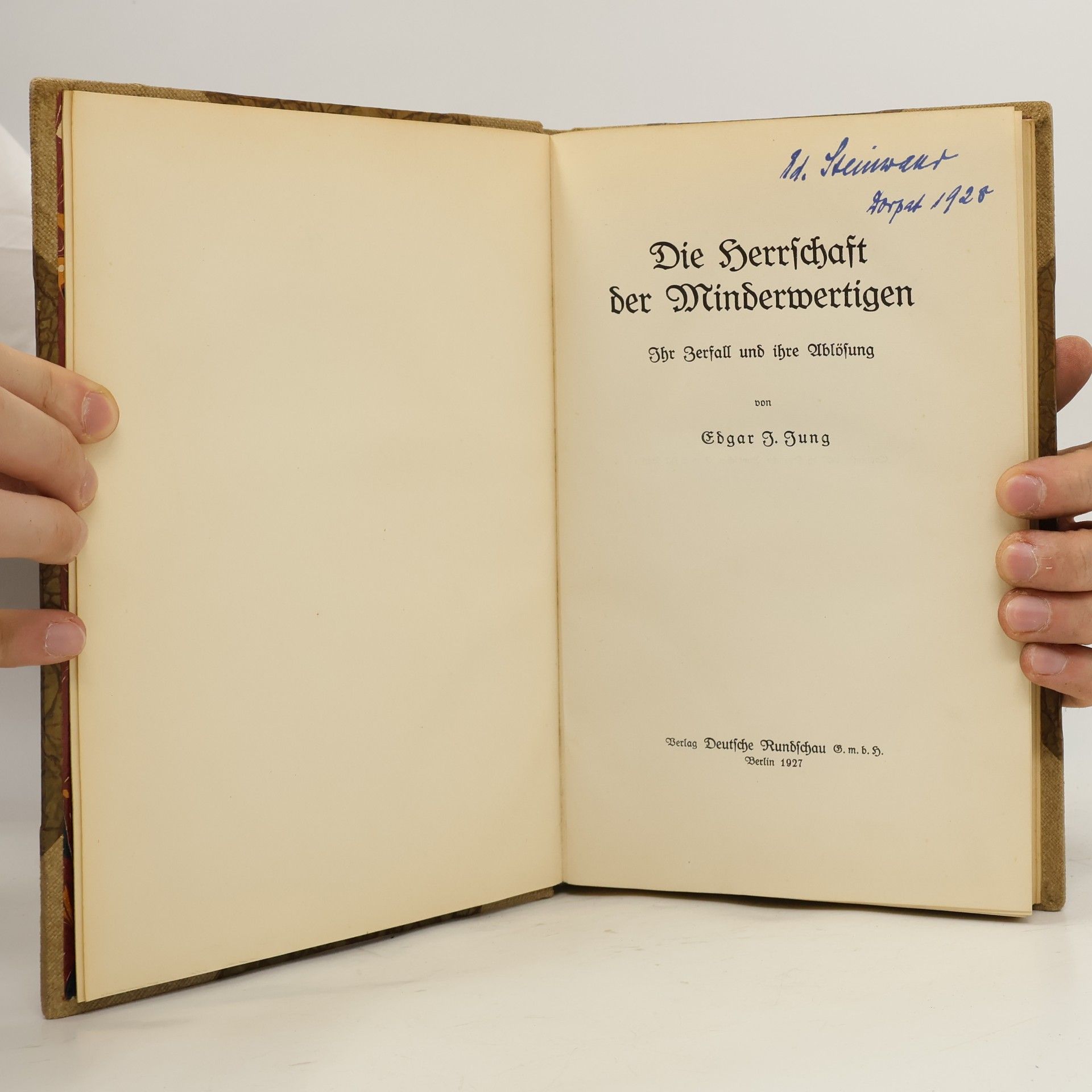 Edgar Julius Jung Die Herrschaft der Minderwertigen