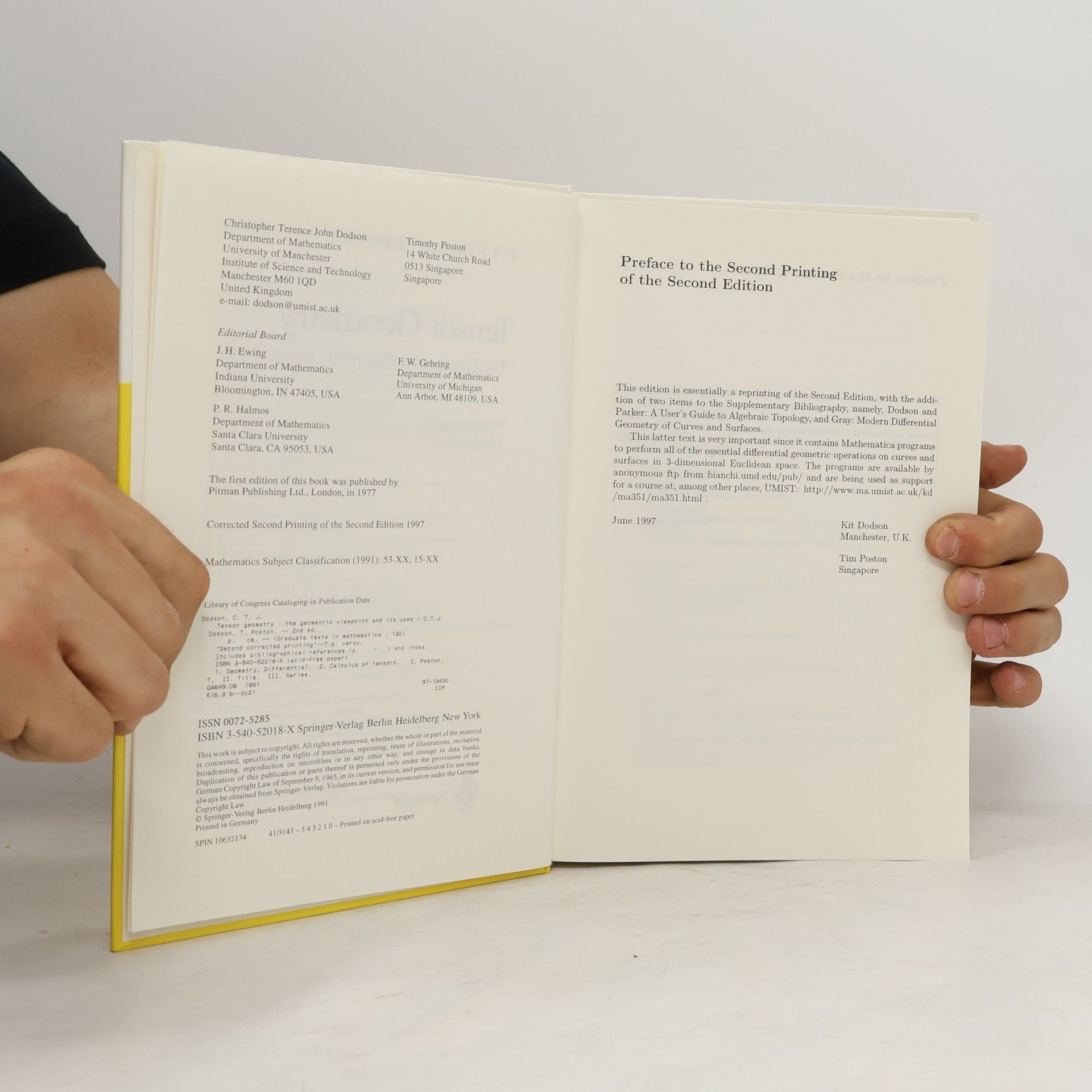 Christopher T. J. Dodson Graduate Texts in Mathematics - 130: Tensor Geometry