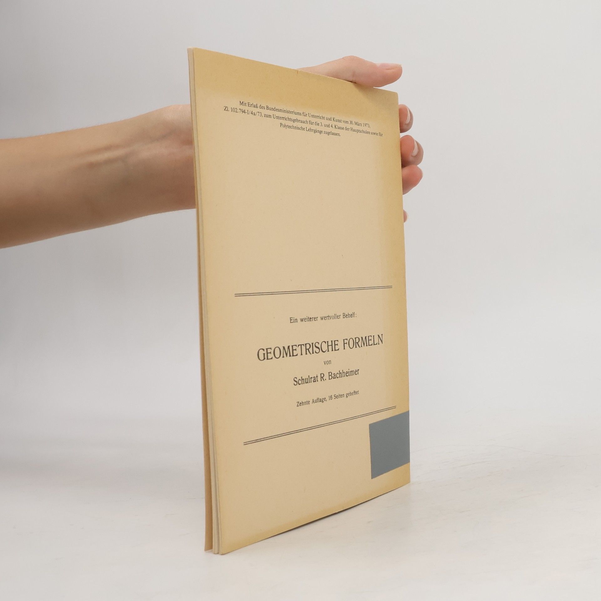 Schulrat R. Bachheimer Potenz- und Wurzeltafeln