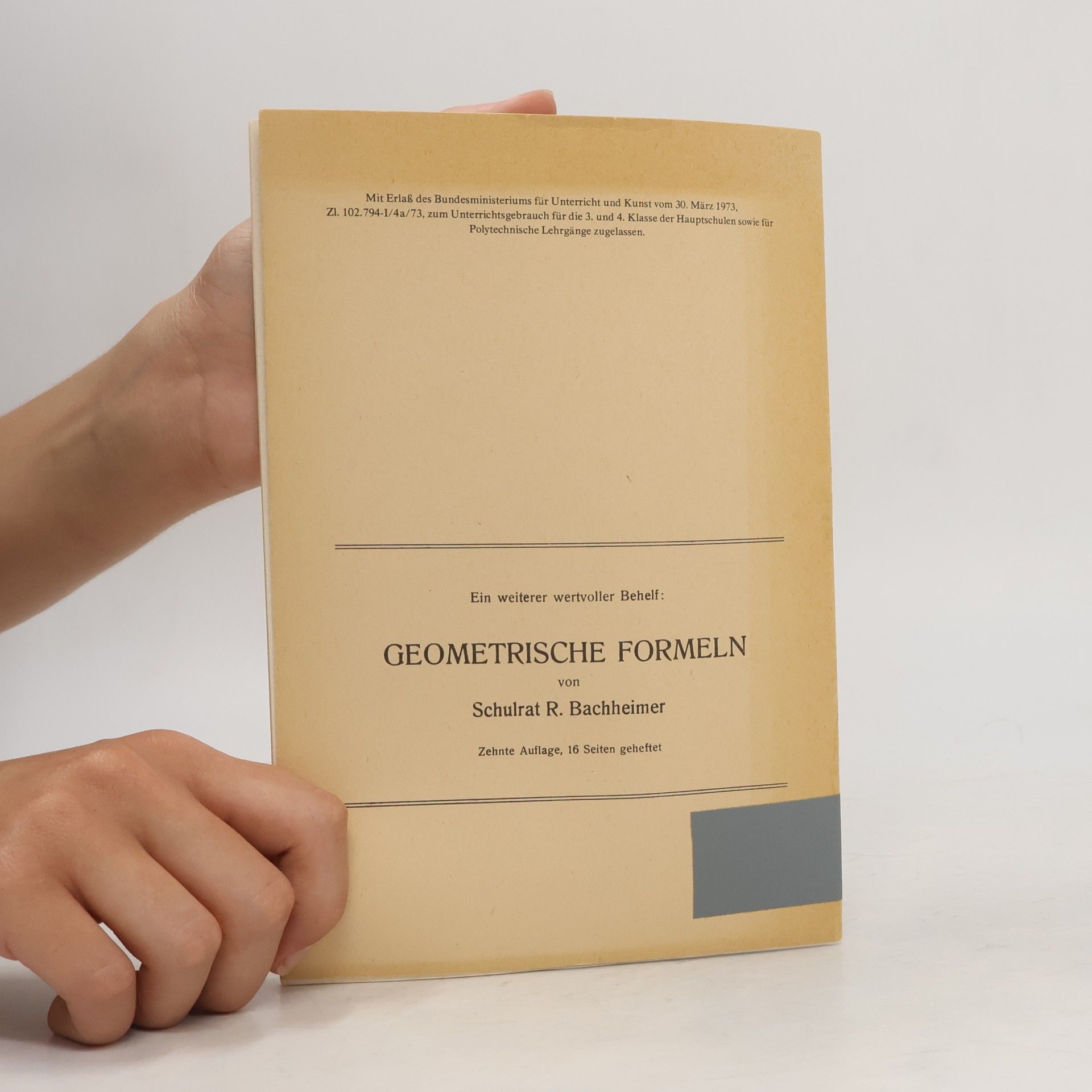 Schulrat R. Bachheimer Potenz- und Wurzeltafeln