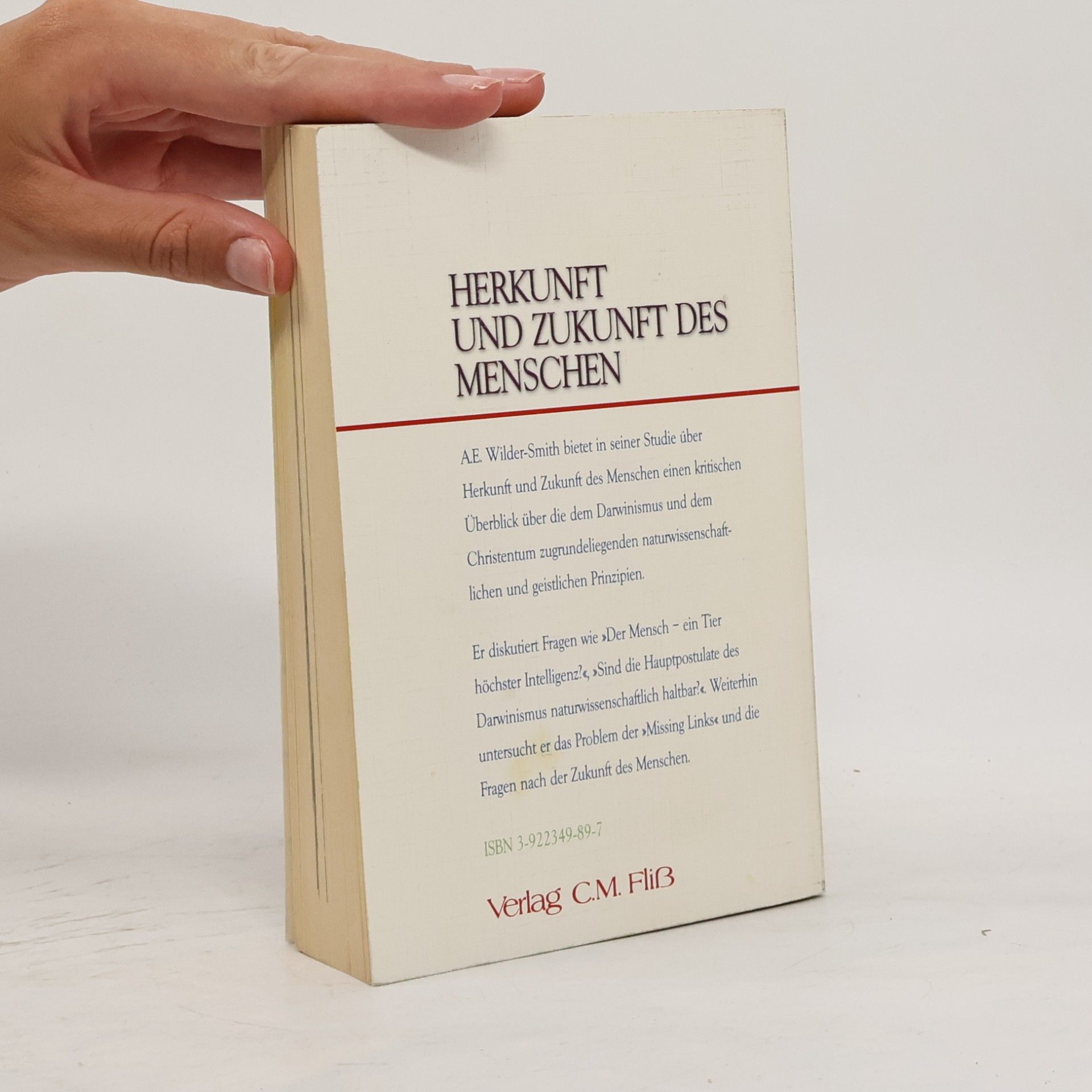 A. E. Wilder-Smith Herkunft und Zukunft des Menschen