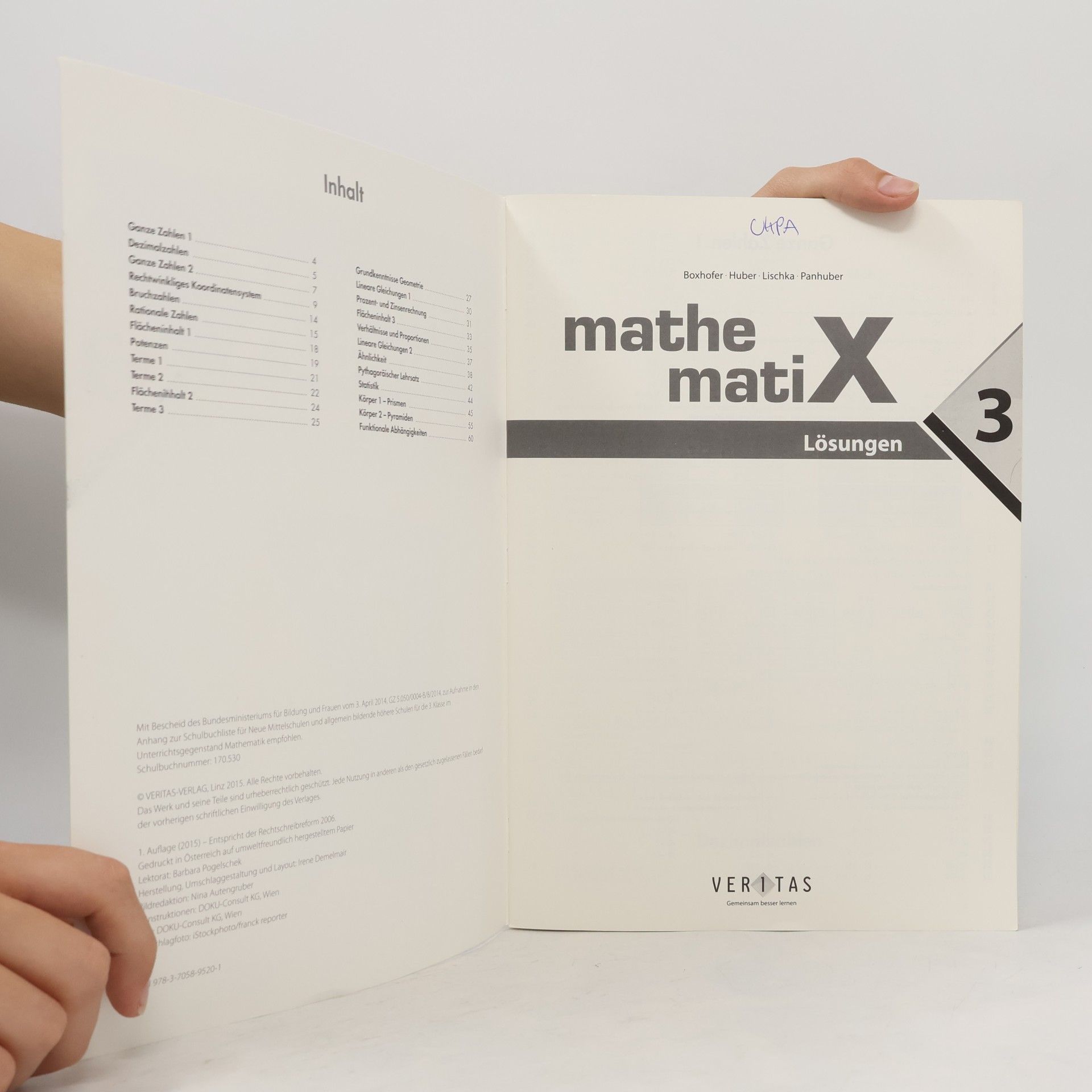 Franz Huber mathematix 3 . Lösungen