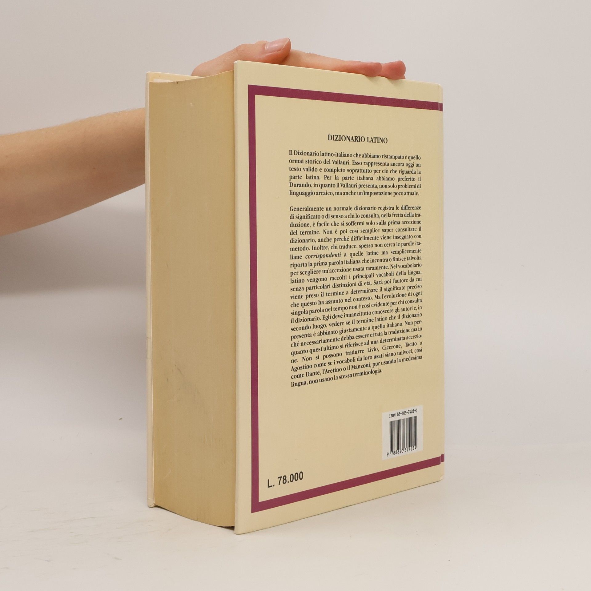 T. Vallauri Dizionario Italiano Latino Latino Italiano