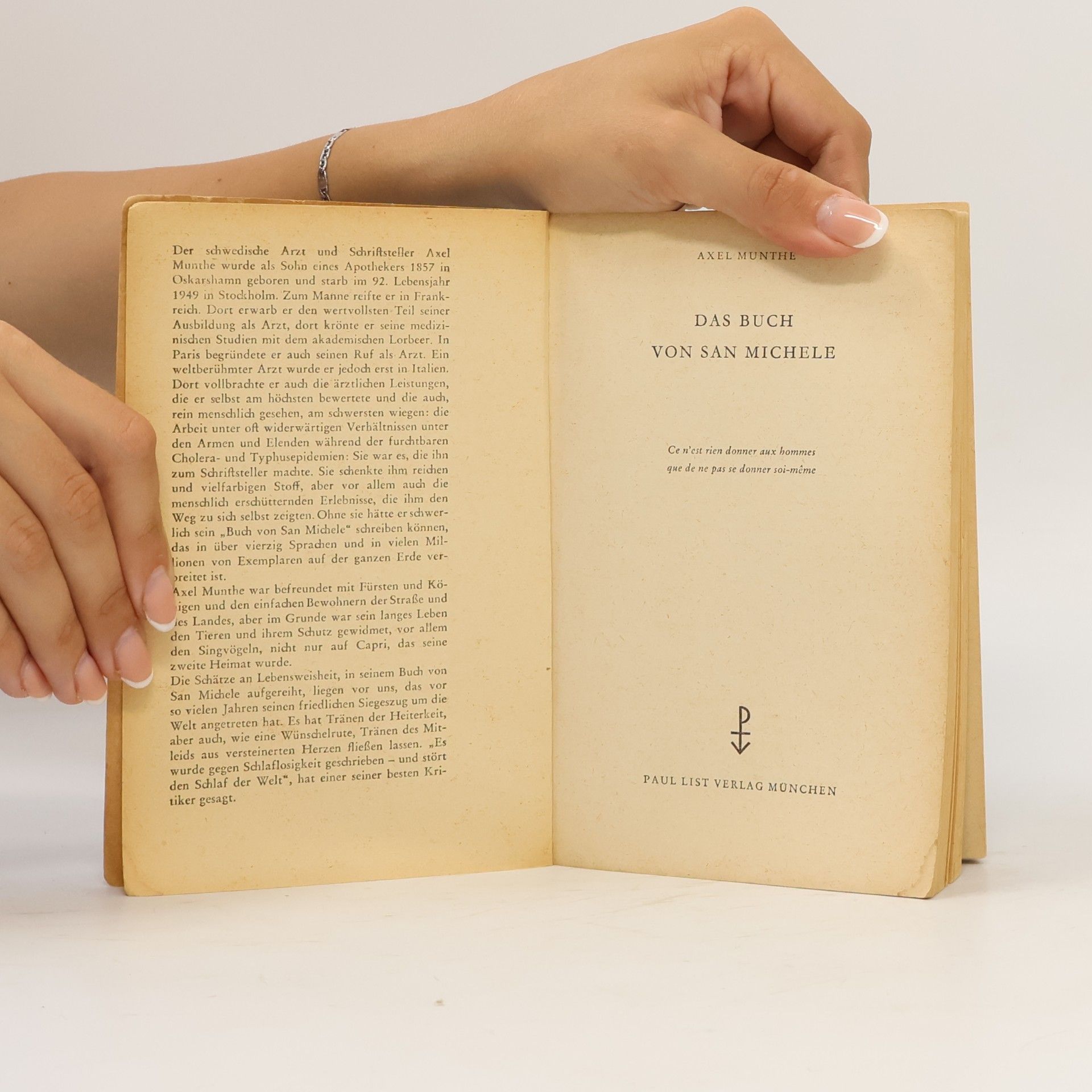 Axel Munthe Das Buch von San Michele