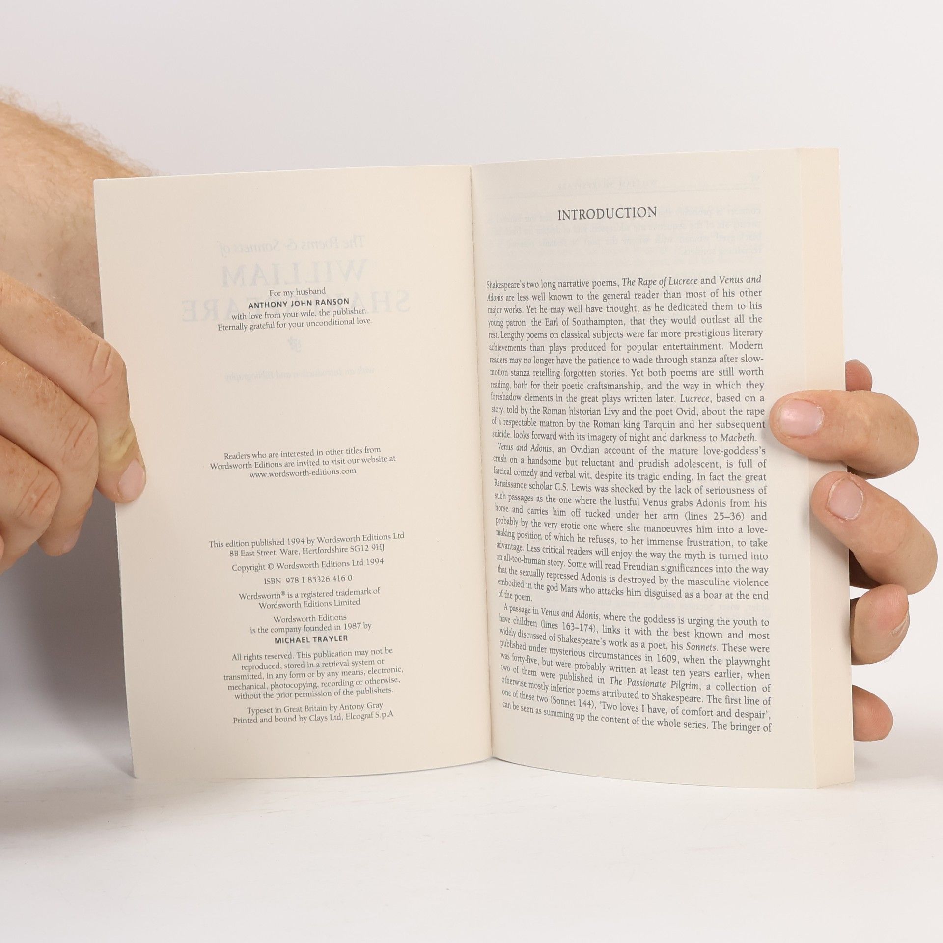 William Shakespeare Poems and Sonnets of William Shakespeare