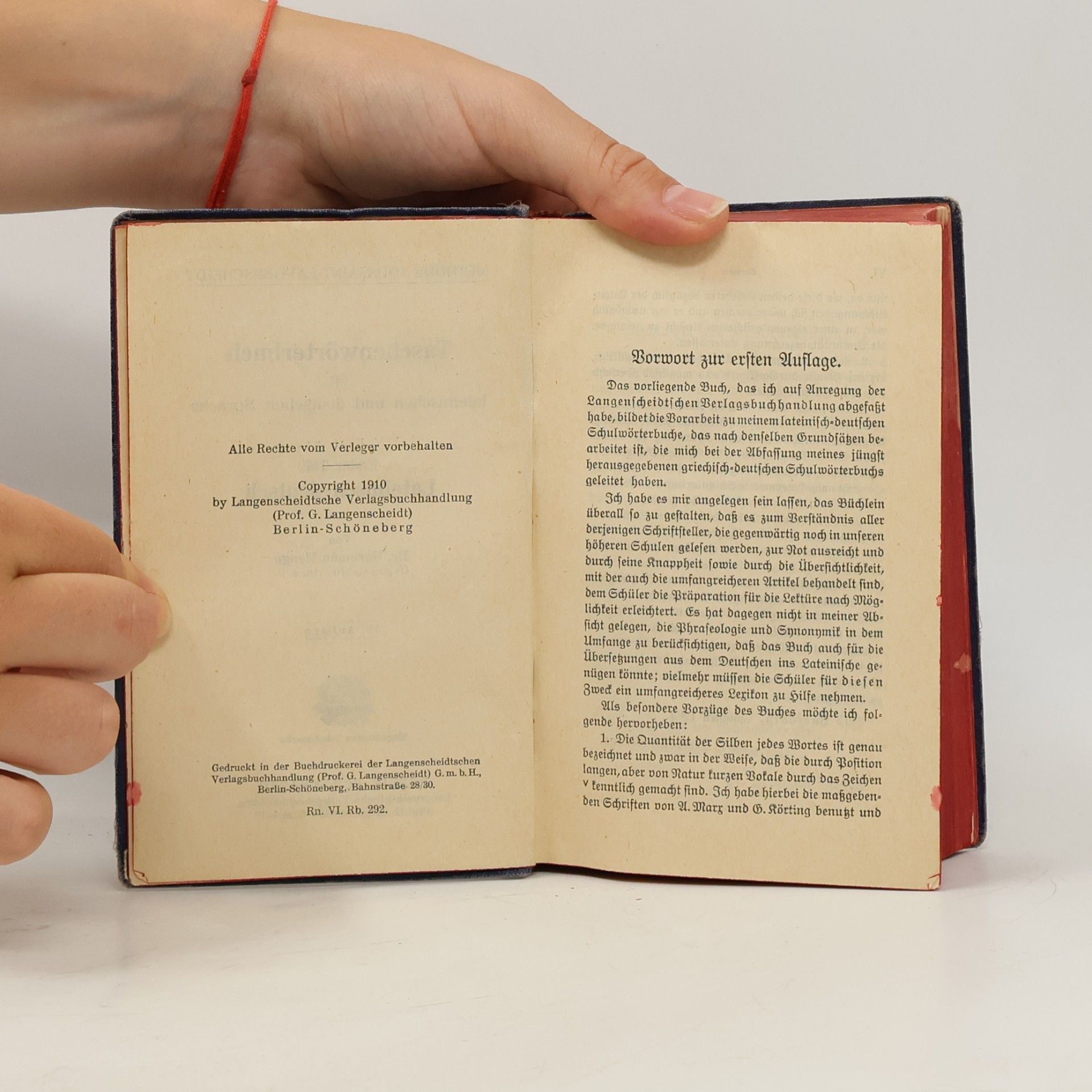 Hermann Menge Taschenwörterbuch der lateinischen und deutschen Sprache. Teil 1. Lateinisch-deutsch