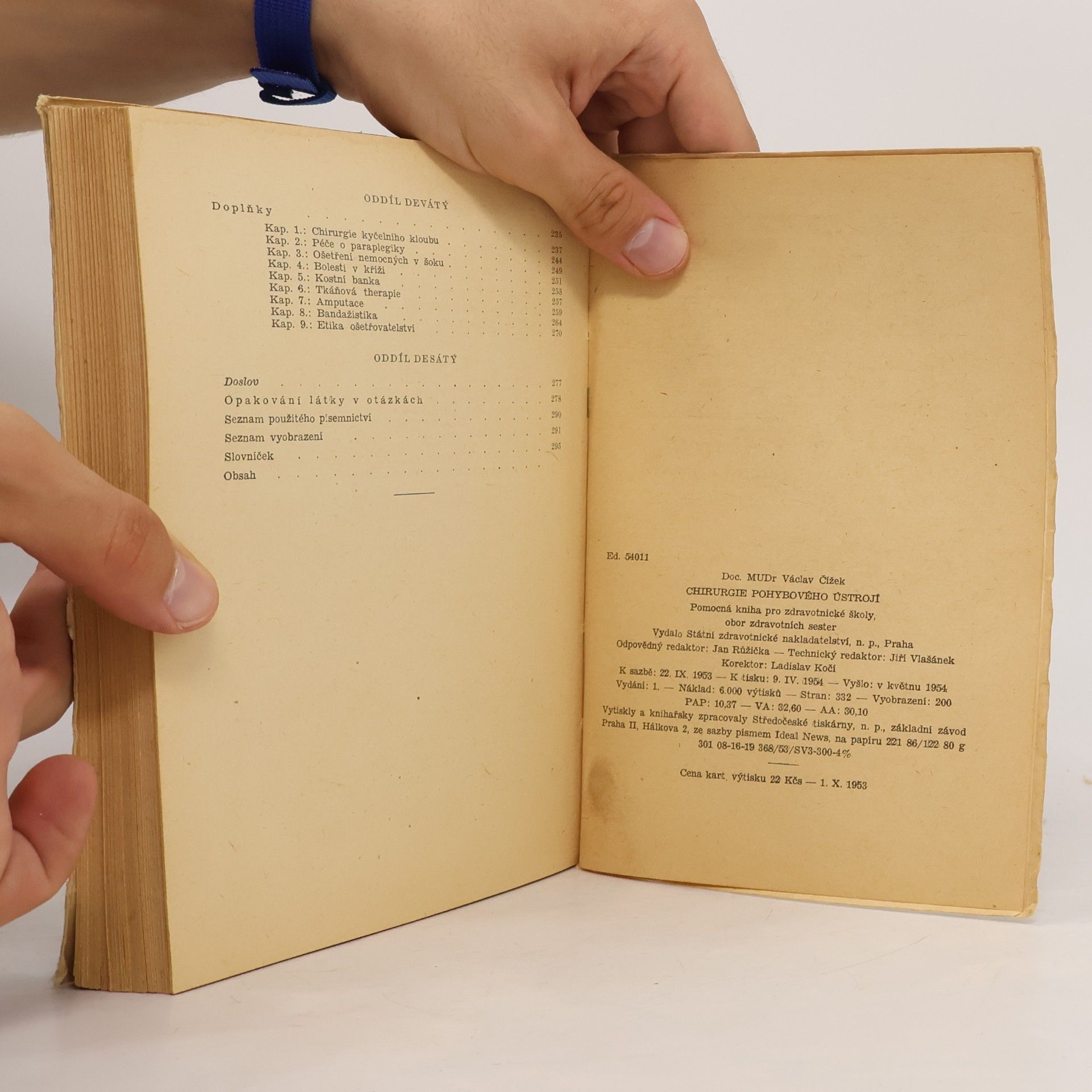 Václav Čížek 1908 1957 Chirurgie pohybového ústrojí : pomocná kniha pro 2. roč. zdravotnických škol, obor zdravotních sester