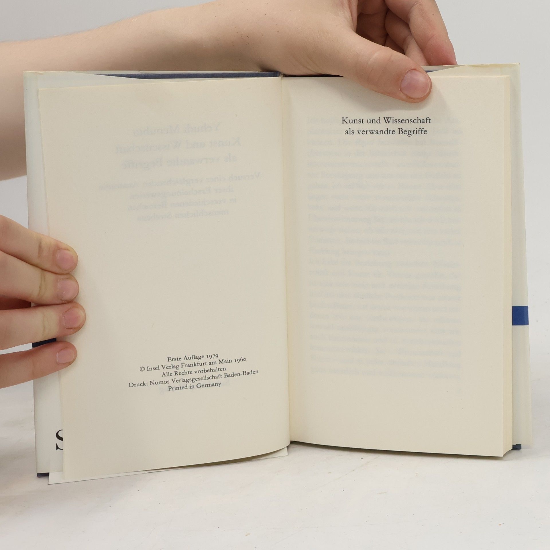 Yehudi Menuhin Kunst und Wissenschaft als verwandte Begriffe