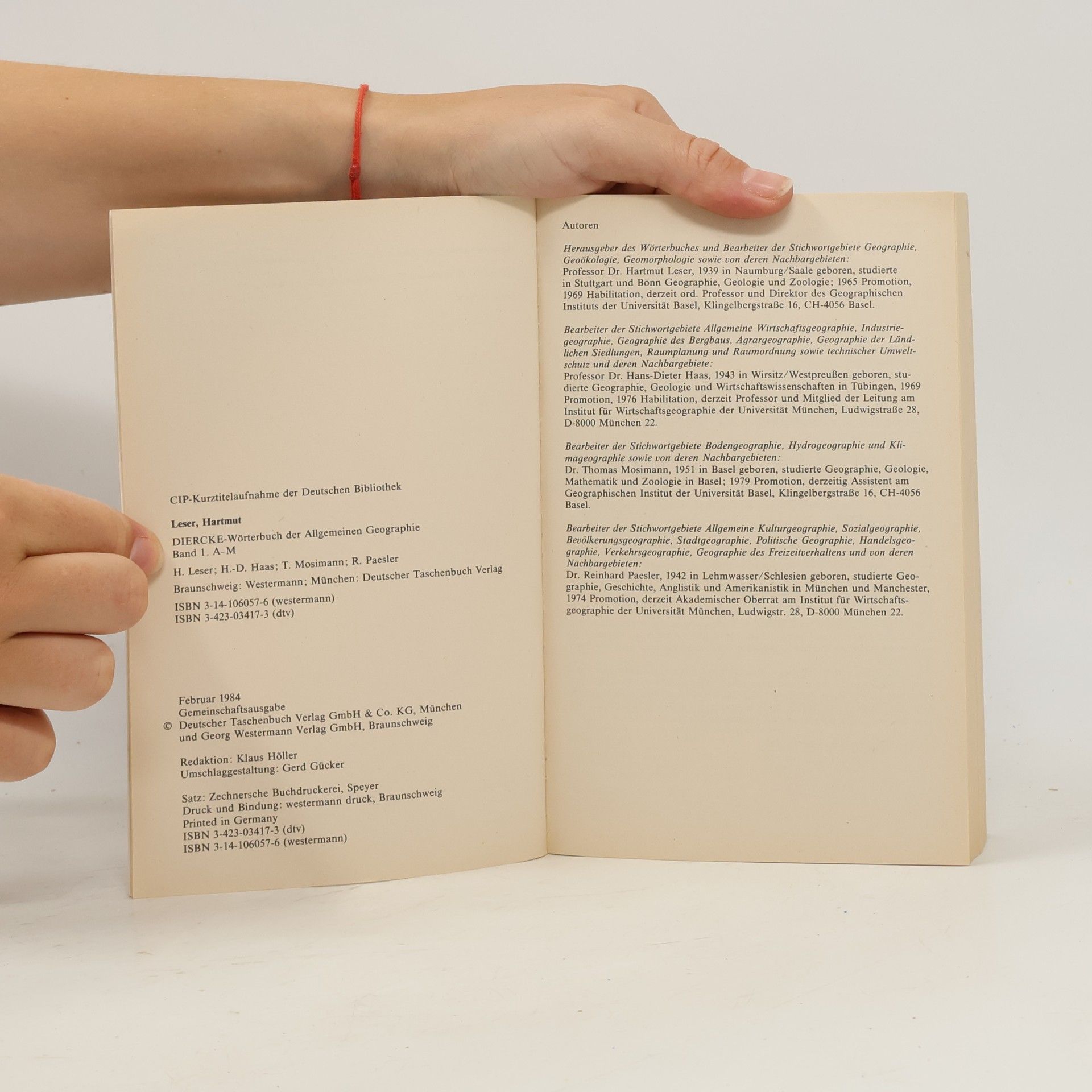 H. Leser Diercke Wörterbuch der Allgemeinen Geographie 1 A–M