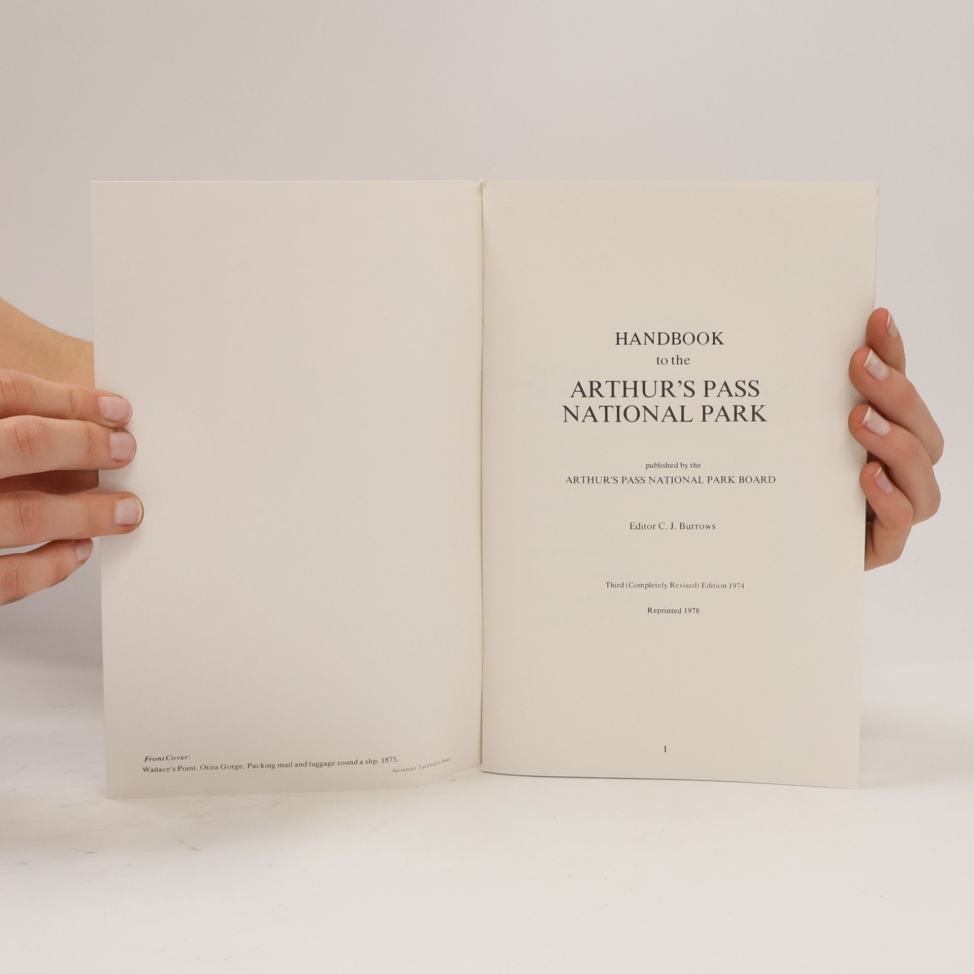 AA.VV. Handbook to the Arthur's Pass National Park.