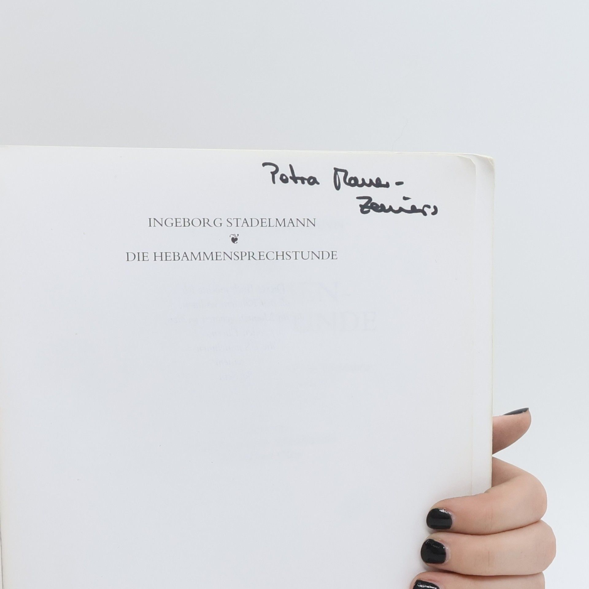 Ingeborg Stadelmann Die Hebammen-Sprechstunde