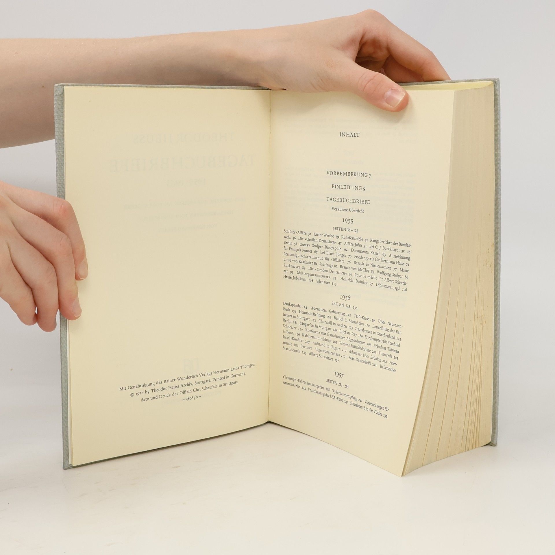 Theodor Heuss Tagebuch Briefe 1955/1963