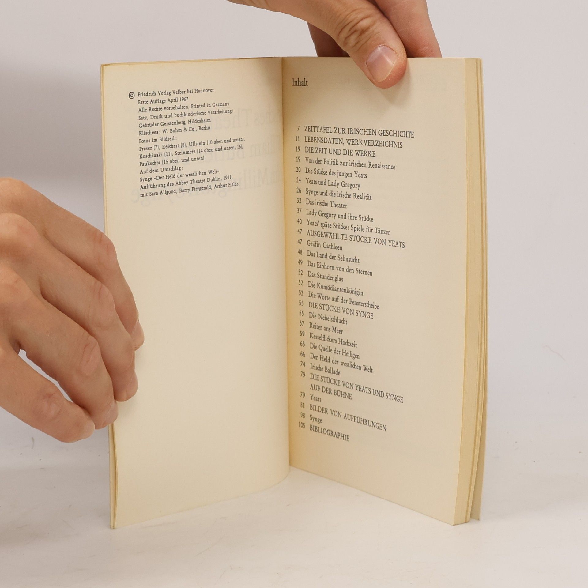 Klaus Völker Yeats und Synge