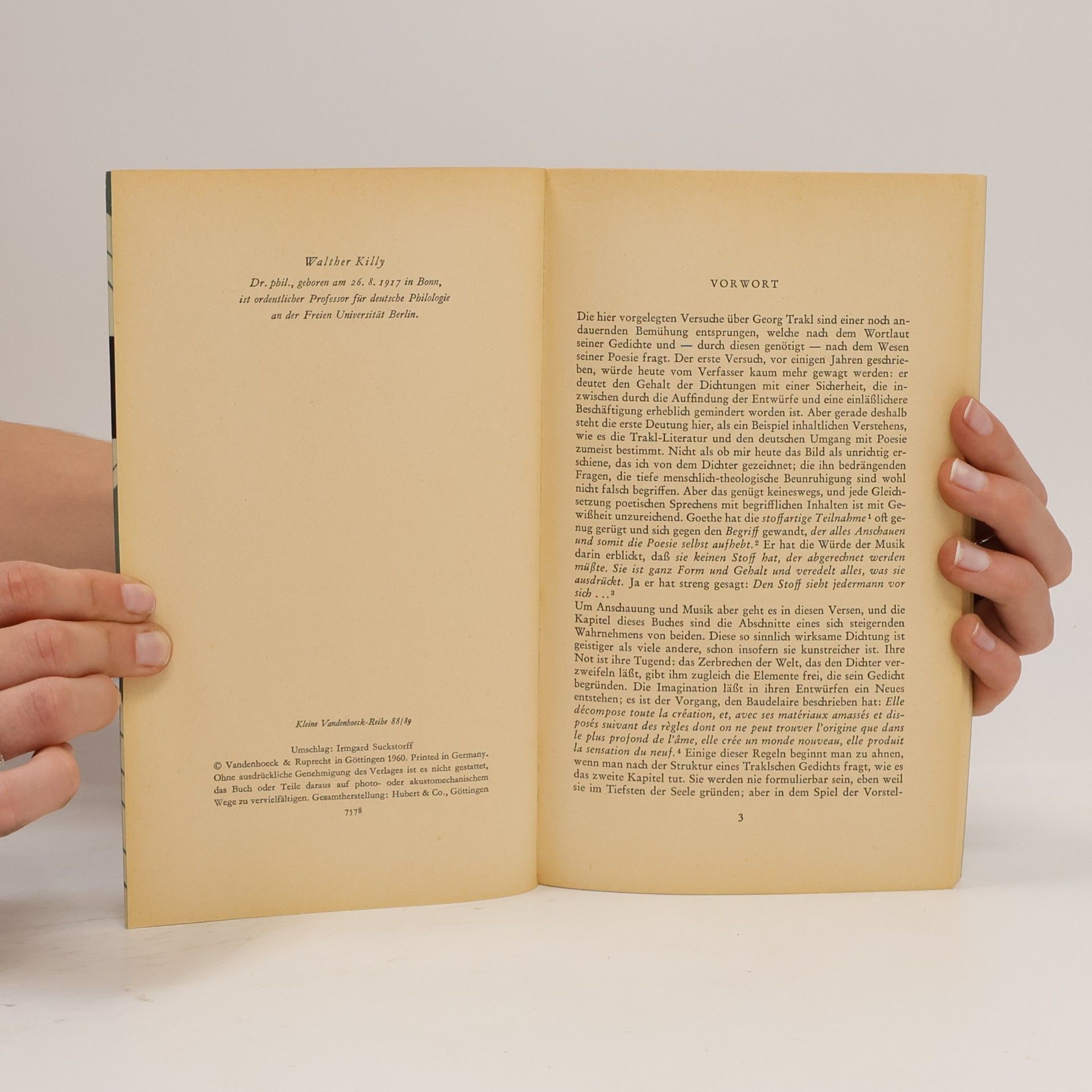 Walther Killy Über Georg Trakl