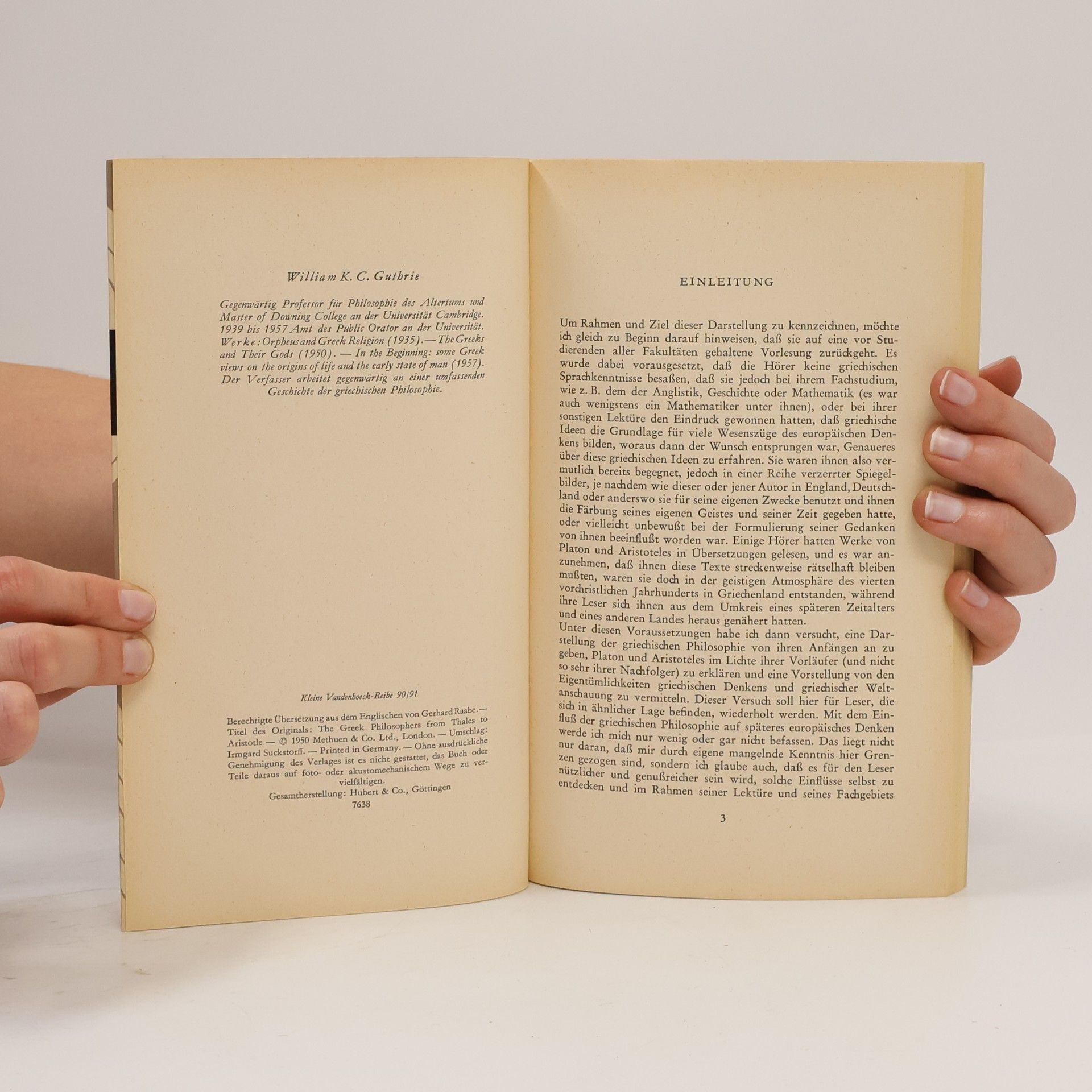 William Keith Chambers Guthrie Die griechischen Philosophen von Thales bis Aristoteles