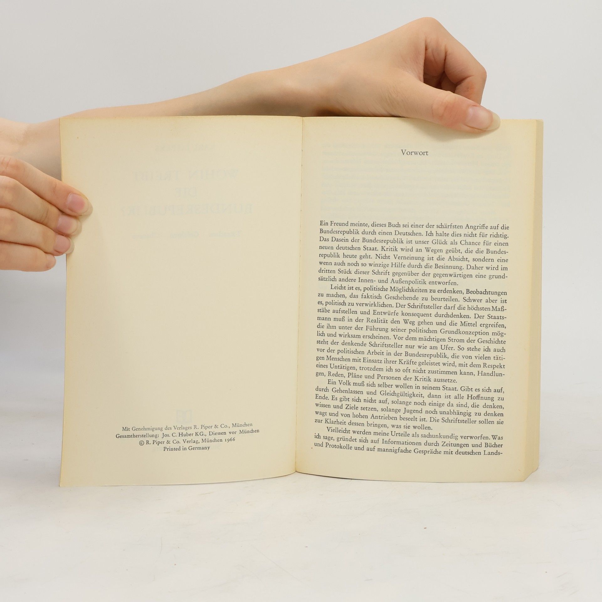 Karl Jaspers Antwort. Zur Kritik meiner Schrift „Wohin treibt die Bundesrepublik"?