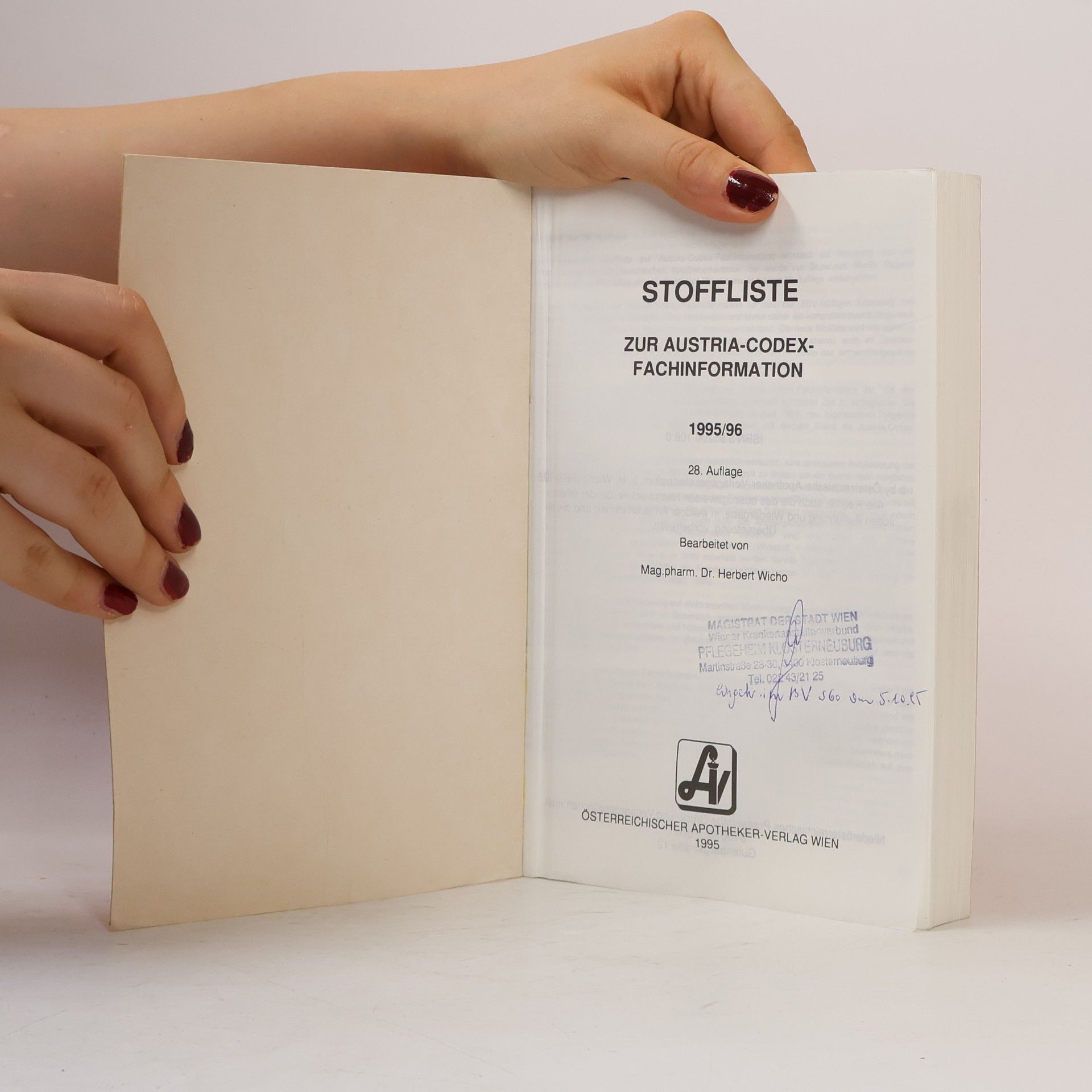 Martin Negwer Stoffliste zur Austria Codex Fachinformation 28