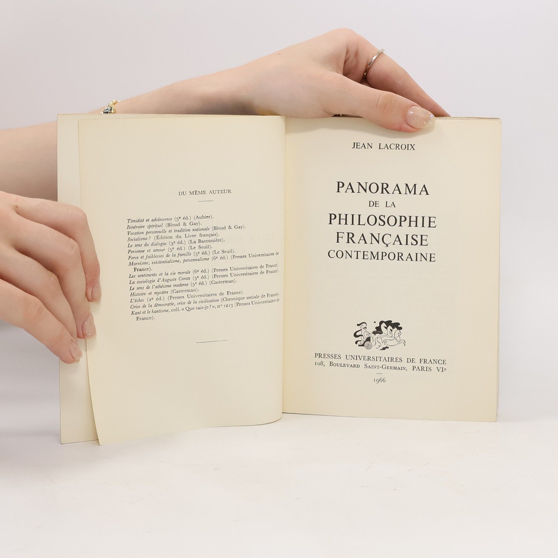 Jean-Michel Lacroix Panorama de la Philosophie française contemporaine