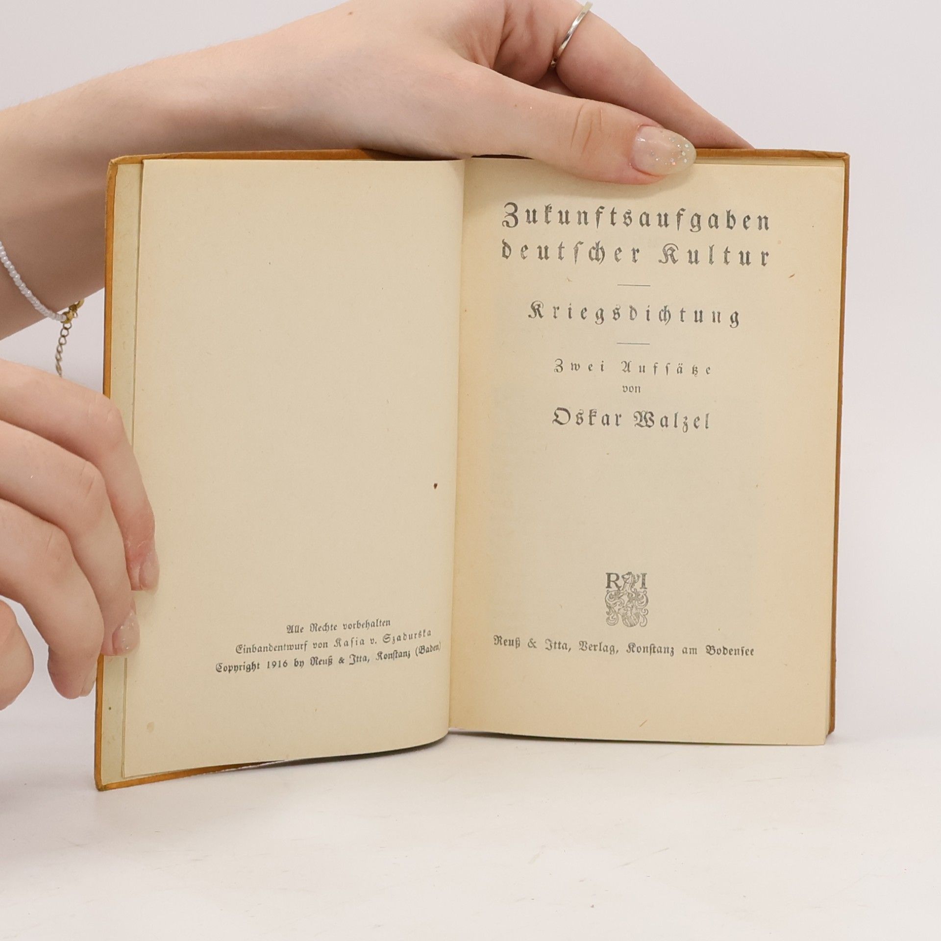 Oskar Walzel Zukunftsaufgaben Deutscher Kultur