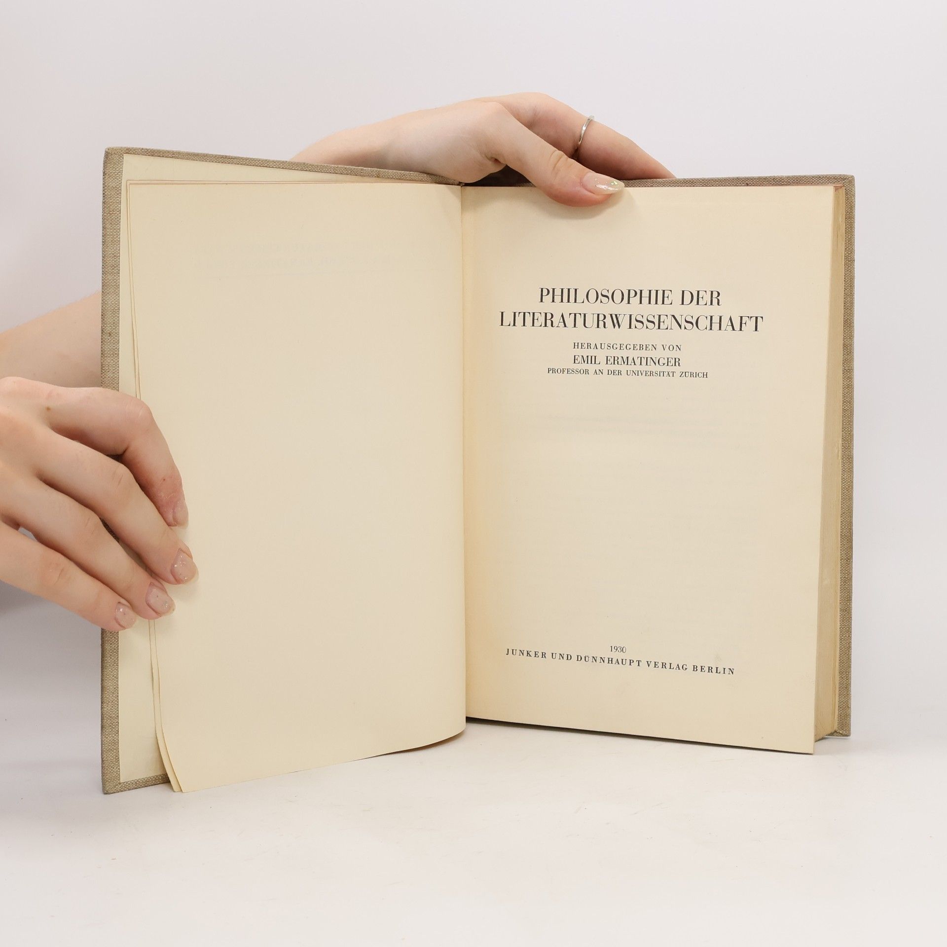 Emil Ermatinger Philosophie der Literaturwissenschaft
