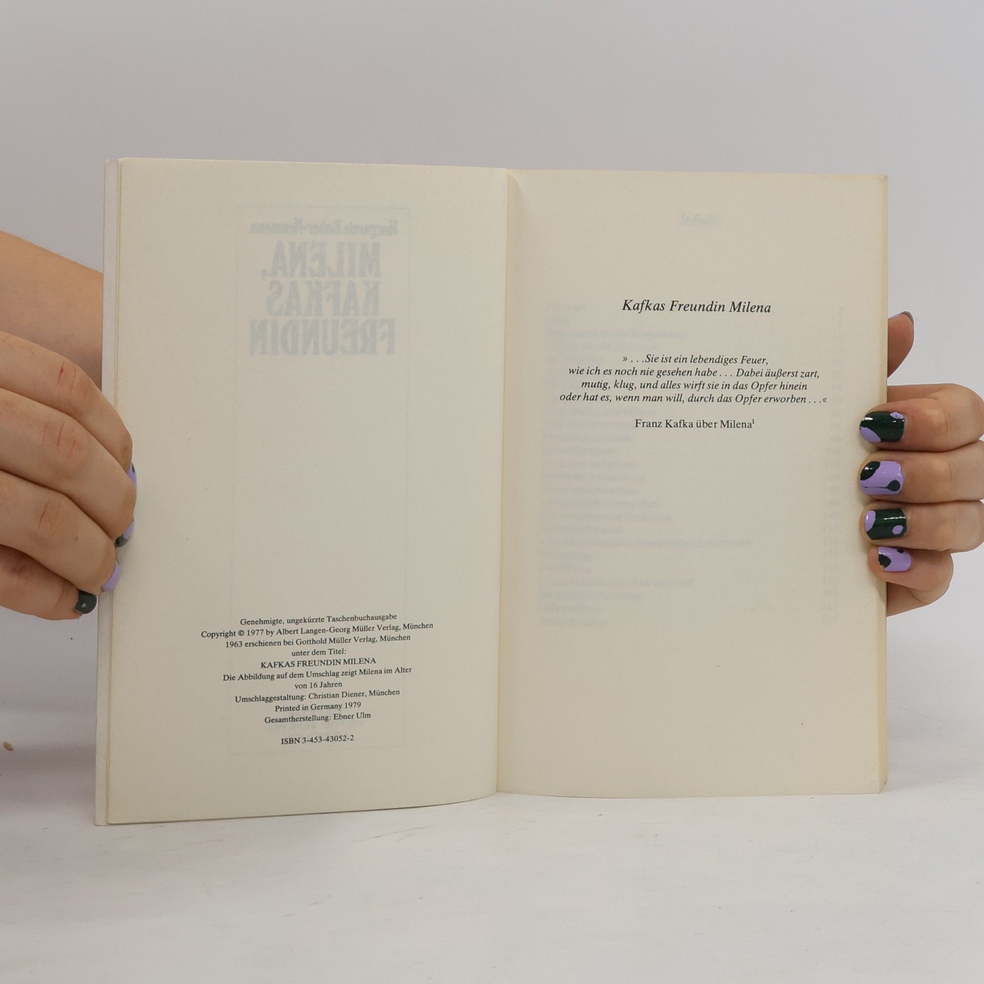 Margarete Buber-Neumann Milena, Kafkas Freundin