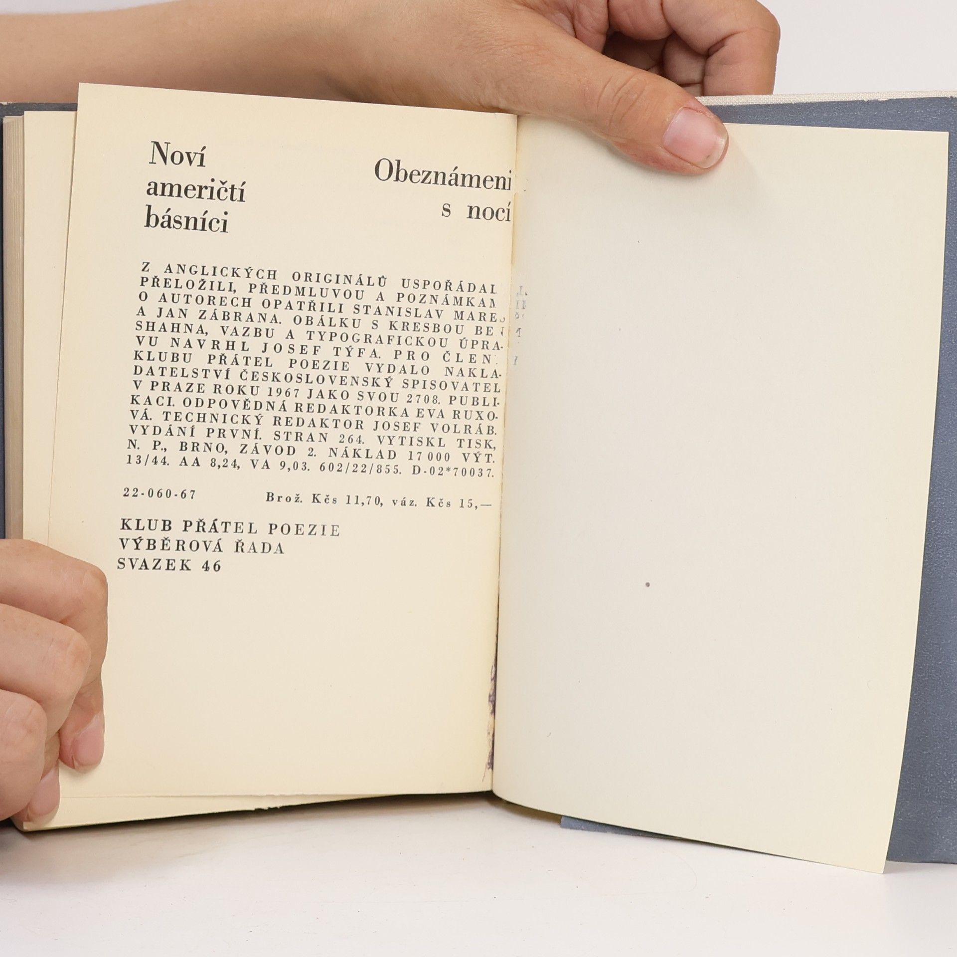 Jan Zábrana Obeznámeni s nocí. Noví američtí básníci