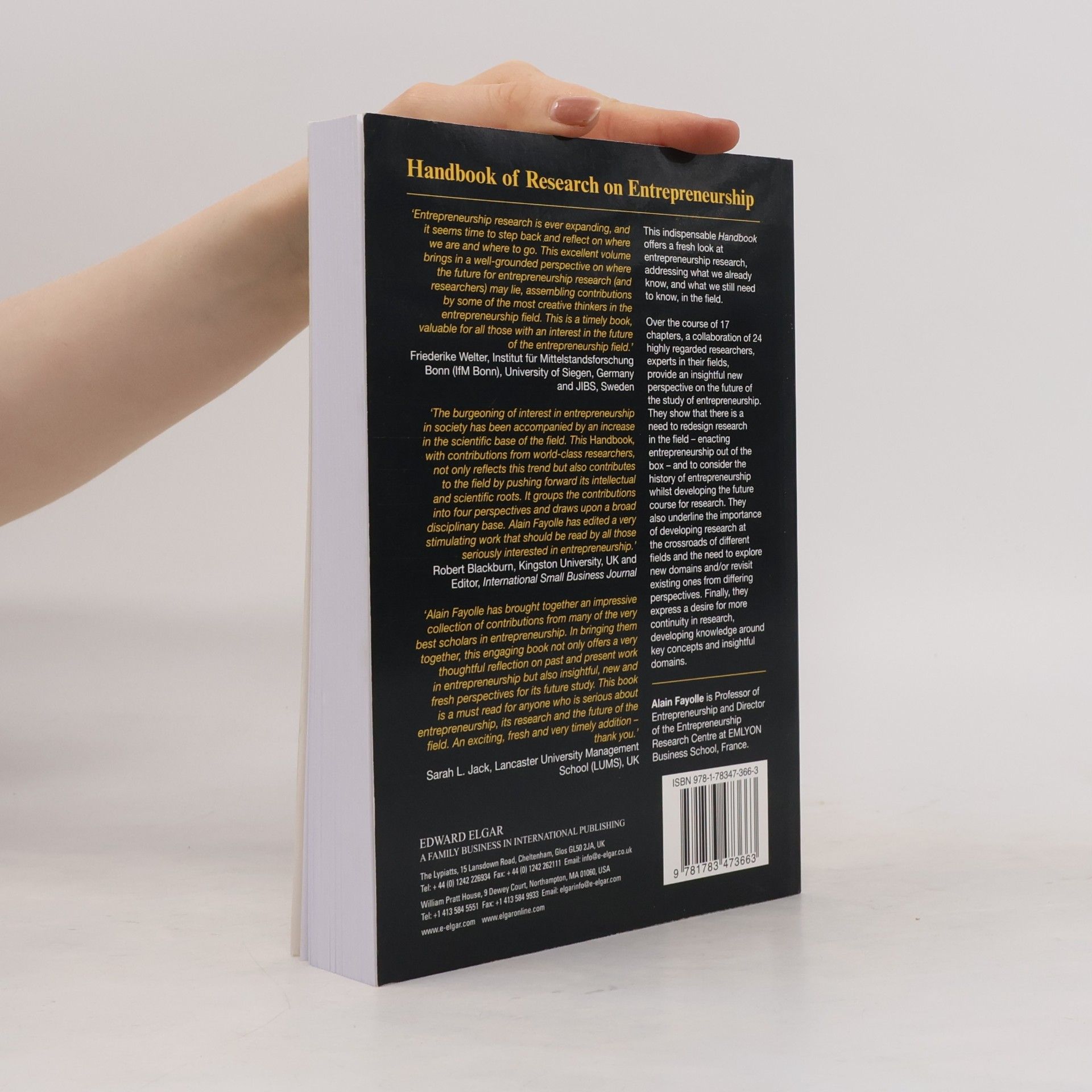 Alain Fayolle Research Handbooks in Business and Management: Handbook of Research on Entrepreneurship