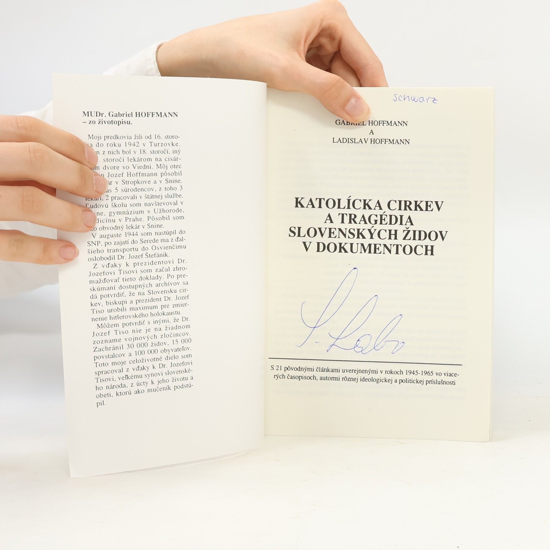 Gabriel Hoffmann Katolícka cirkev a tragédia slovenských židov v dokumentoch