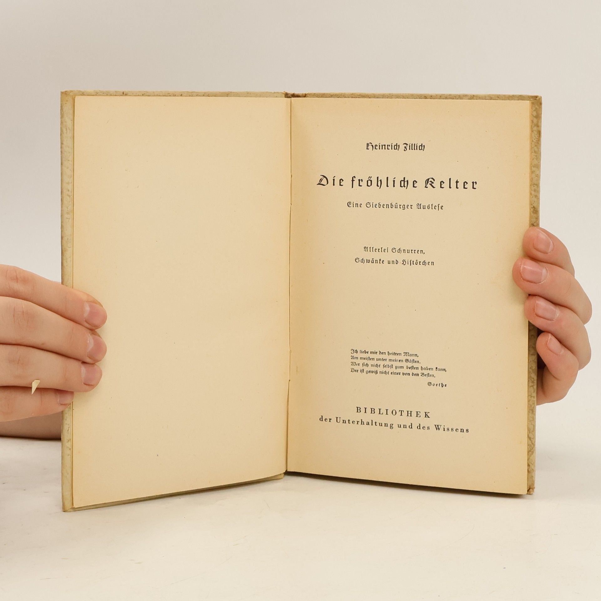 Heinrich Zillich Die fröhliche Kelter