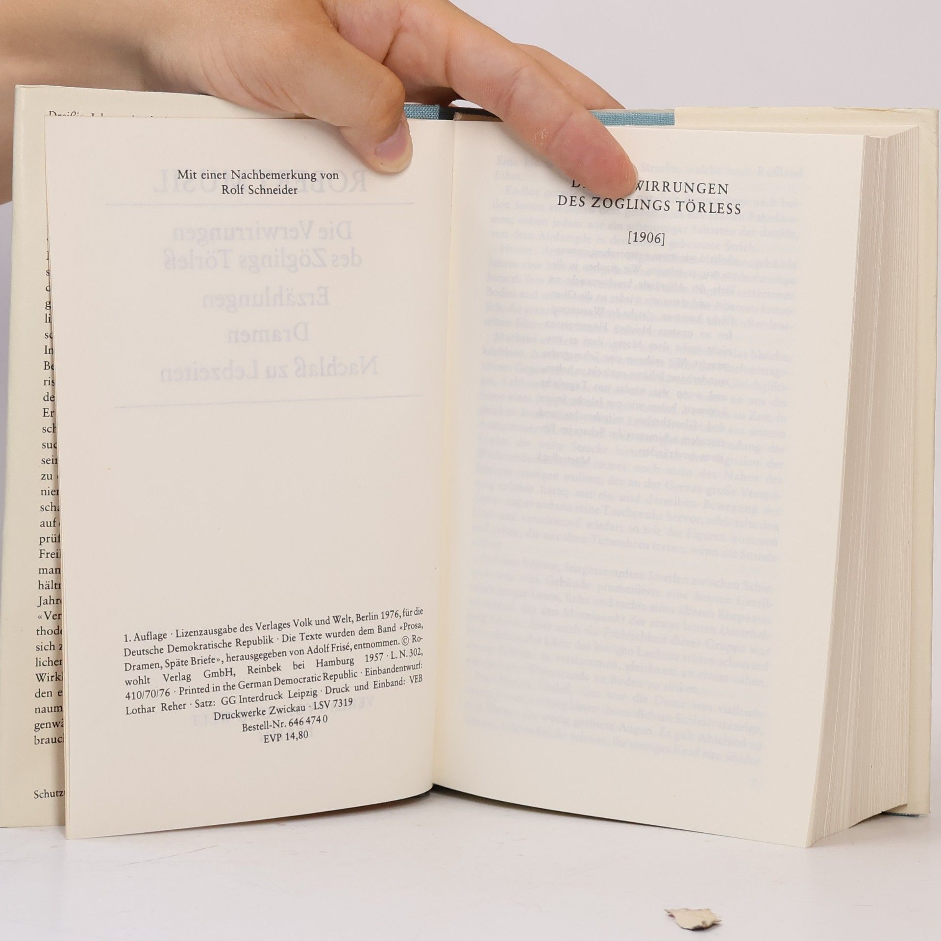 Robert Musil Die Verwirrungen des Zöglings Törleß. Erzählungen. Dramen. Nachlass zu Lebzeiten