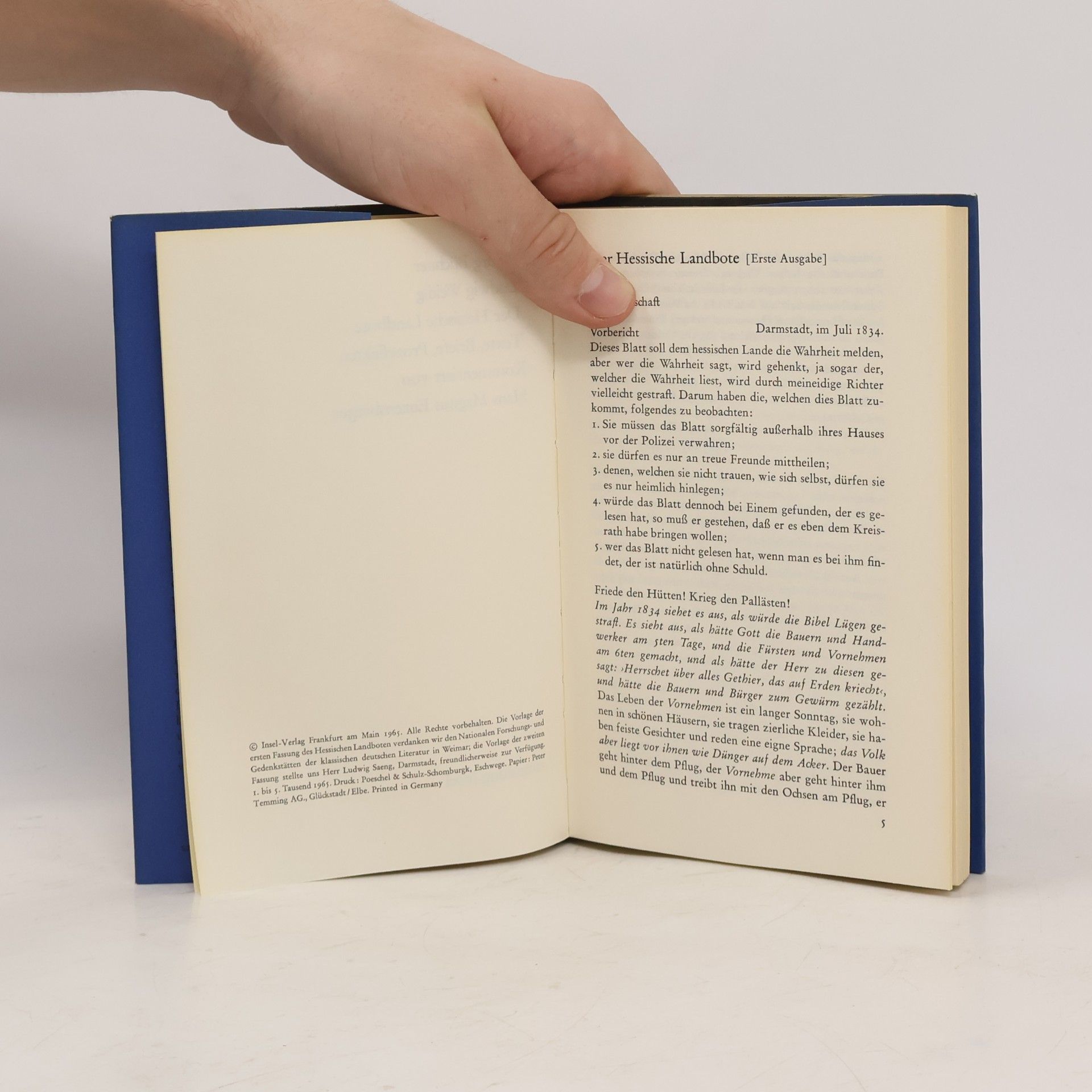 Georg Büchner Der Hessische Landbote