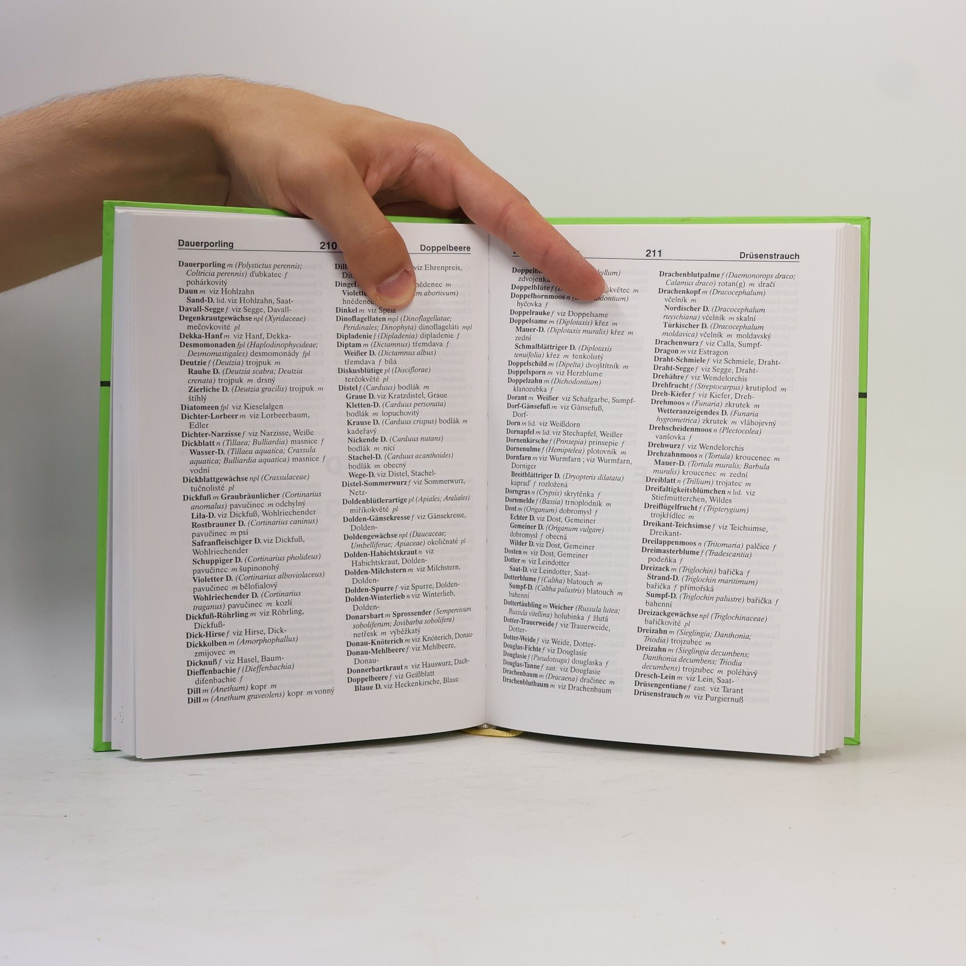 Rudolf Rada Botanický slovník : slovník rostlinných jmen : česko-latinsko-německý, německo-latinsko-český, latinsko-český rejstřík = Botanisches Wörterbuch : Wörterbuch der Pflanzennamen : tschechisch-lateinisch-deutsch,deutsch-lateinisch-tschechisch, lateinisch-tschechisches Register