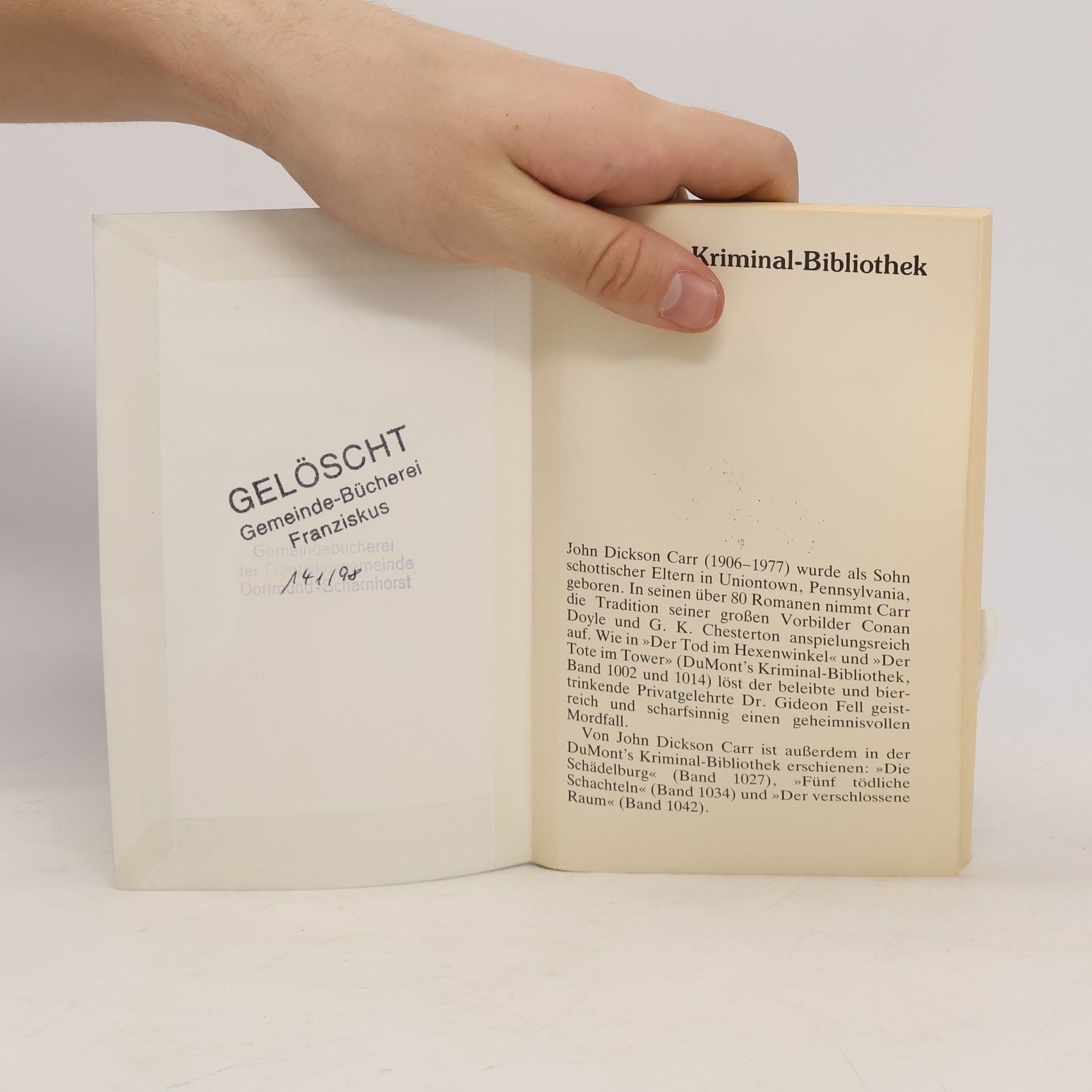 John Dickson Carr Die schottische Selbstmord- Serie.