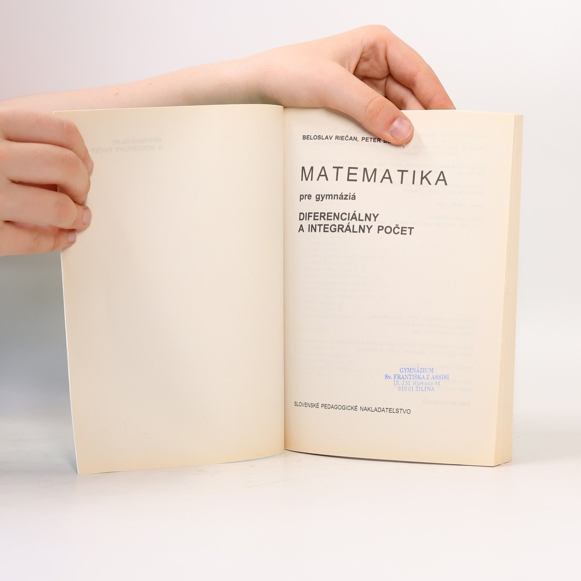 Beloslav Riečan Matematika pre gymnáziá