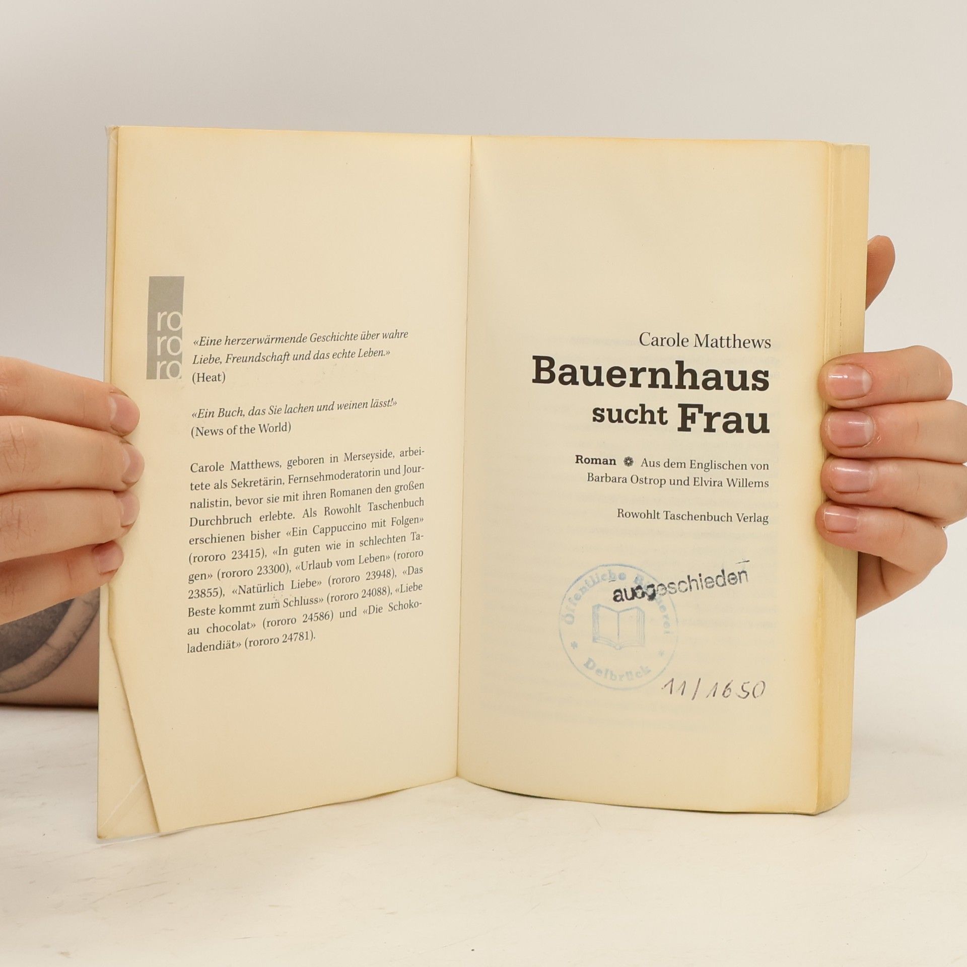 Carole Matthews Bauernhaus sucht Frau