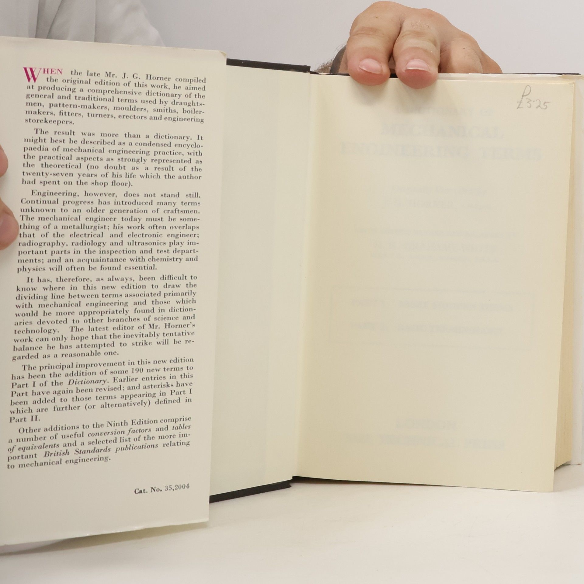 J. G. Horner Dictionary of Mechanical Engineering