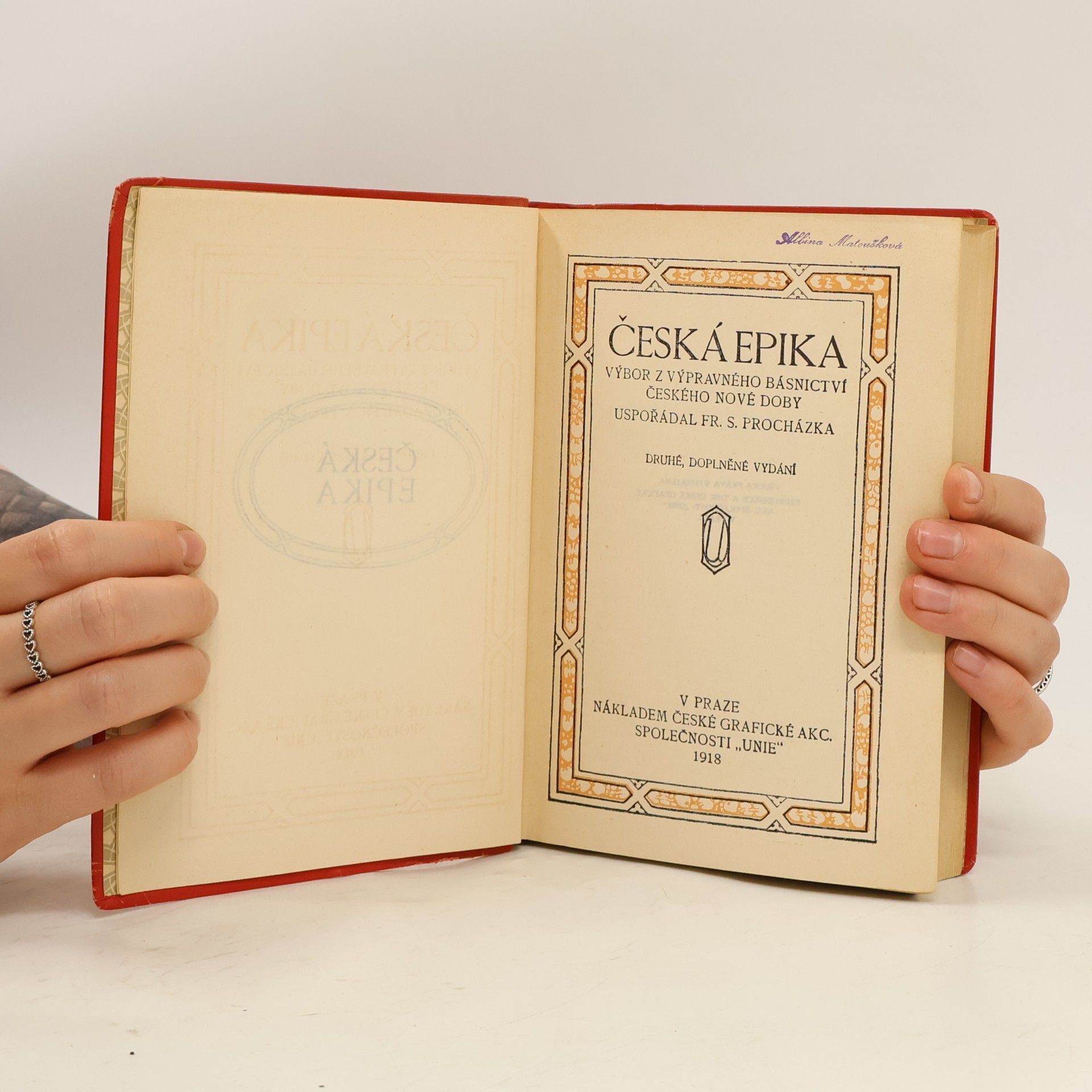 František S. Procházka Česká epika. Výbor z výpravného básnictví českého nové doby