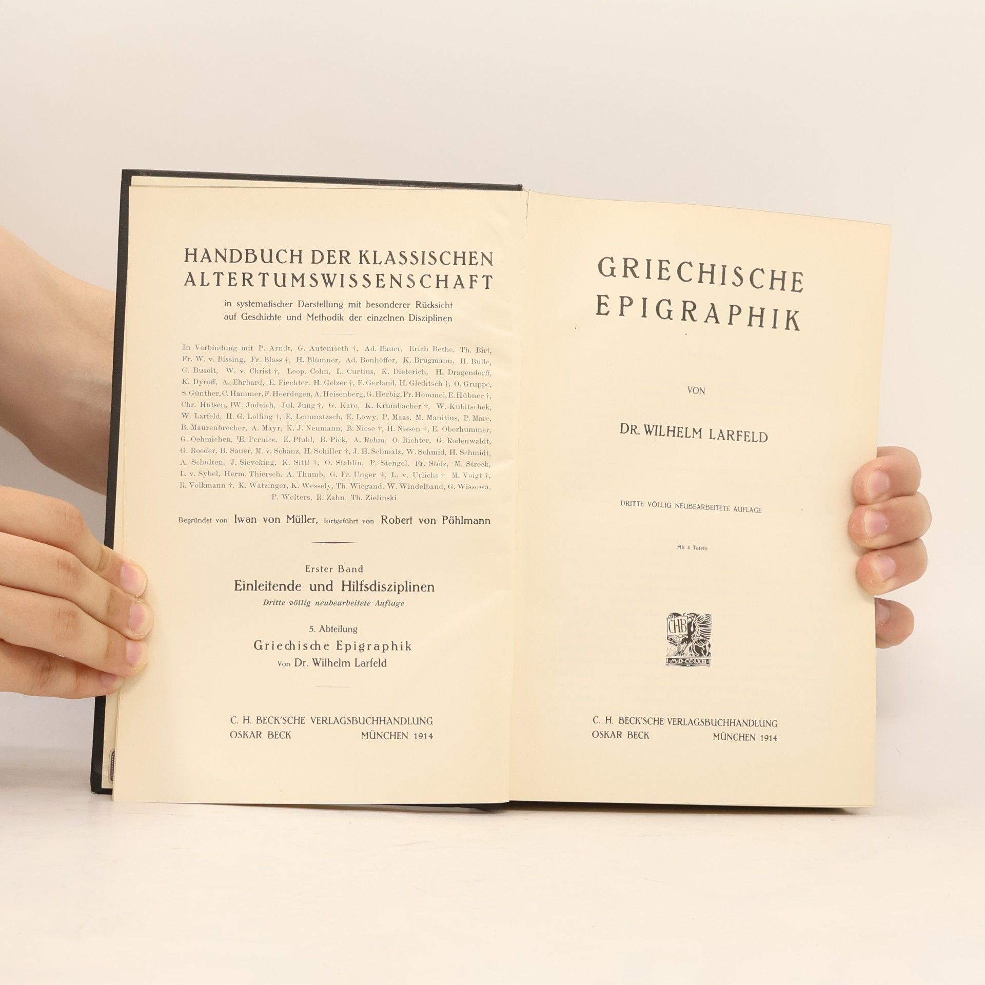 Wilhelm Larfeld Griechische Epigraphik