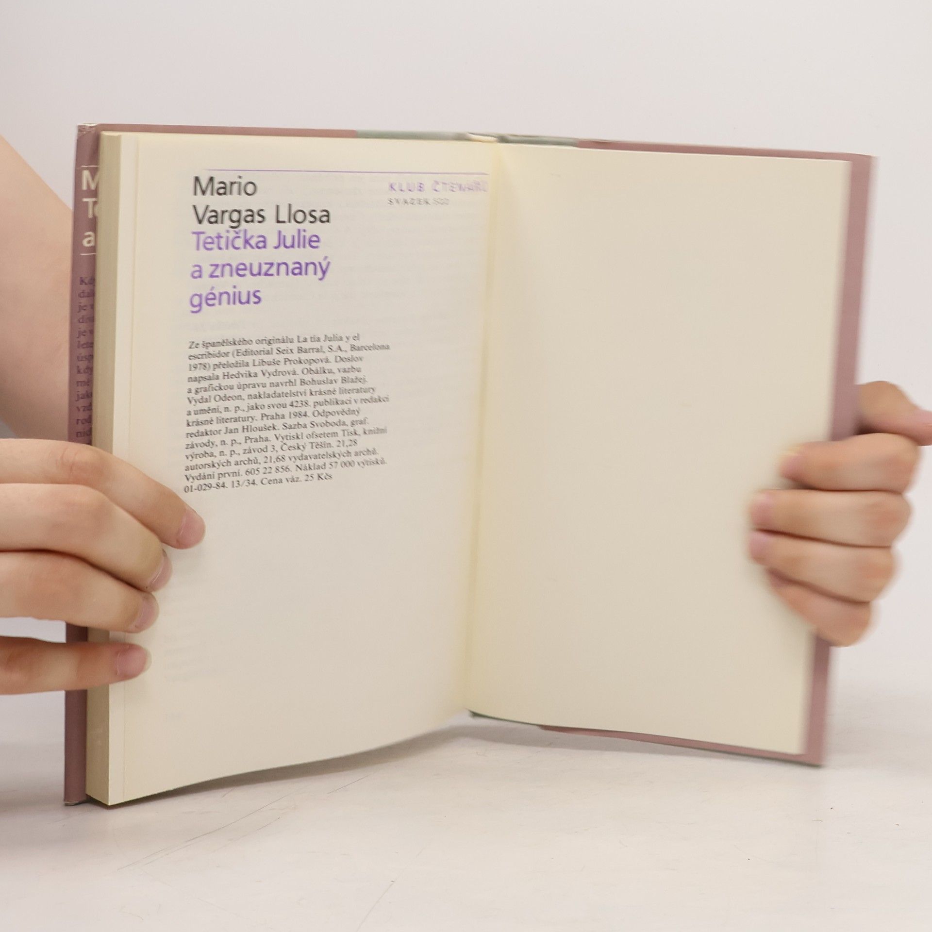 Mario Vargas Llosa Tetička Julie a zneuznaný génius