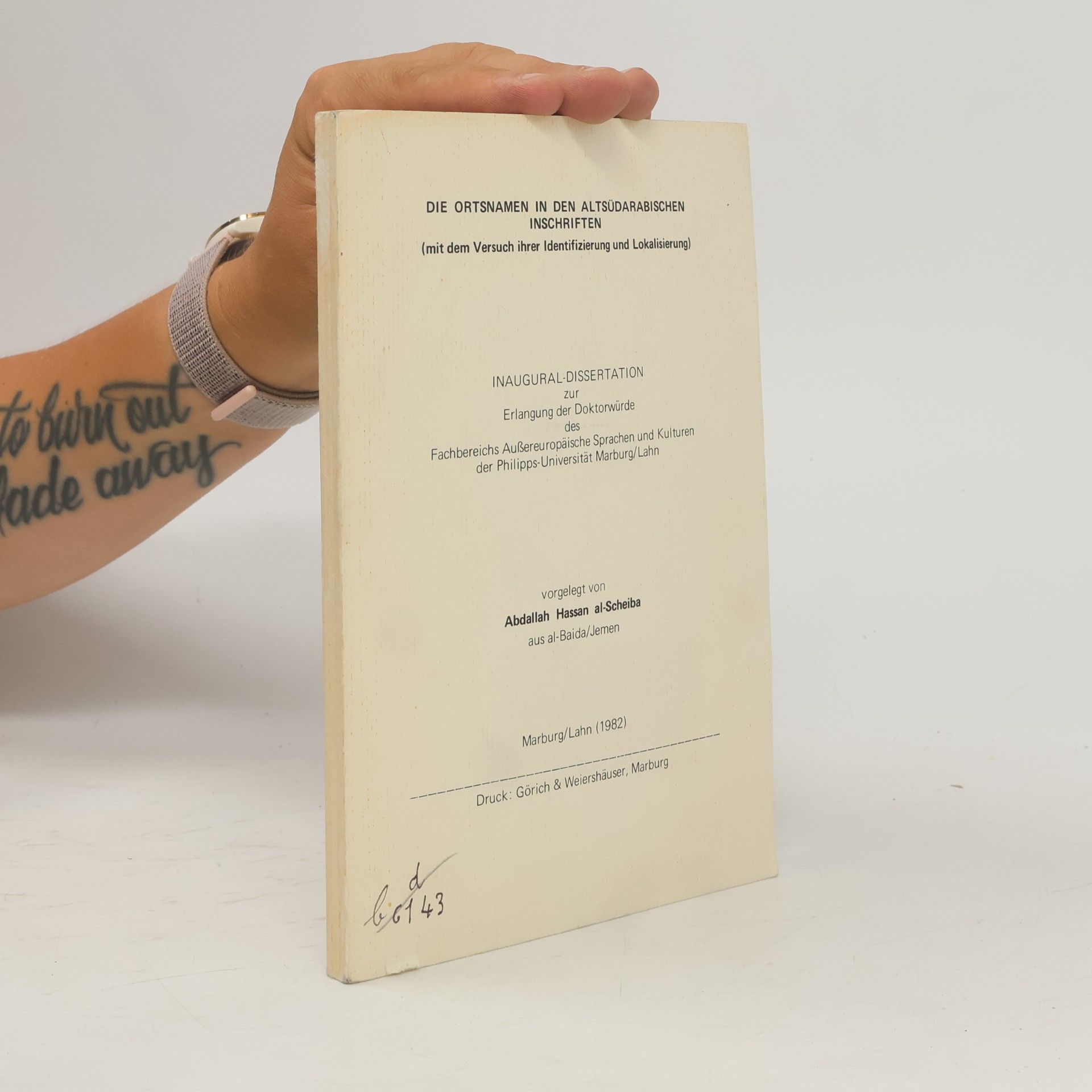 Inaugural-Dissertation zur Erlangung der Doktorwürde des Fachbereichs Außereuropäische Sprachen und Kulturen der Philipps-Universität Marburg/Lahn