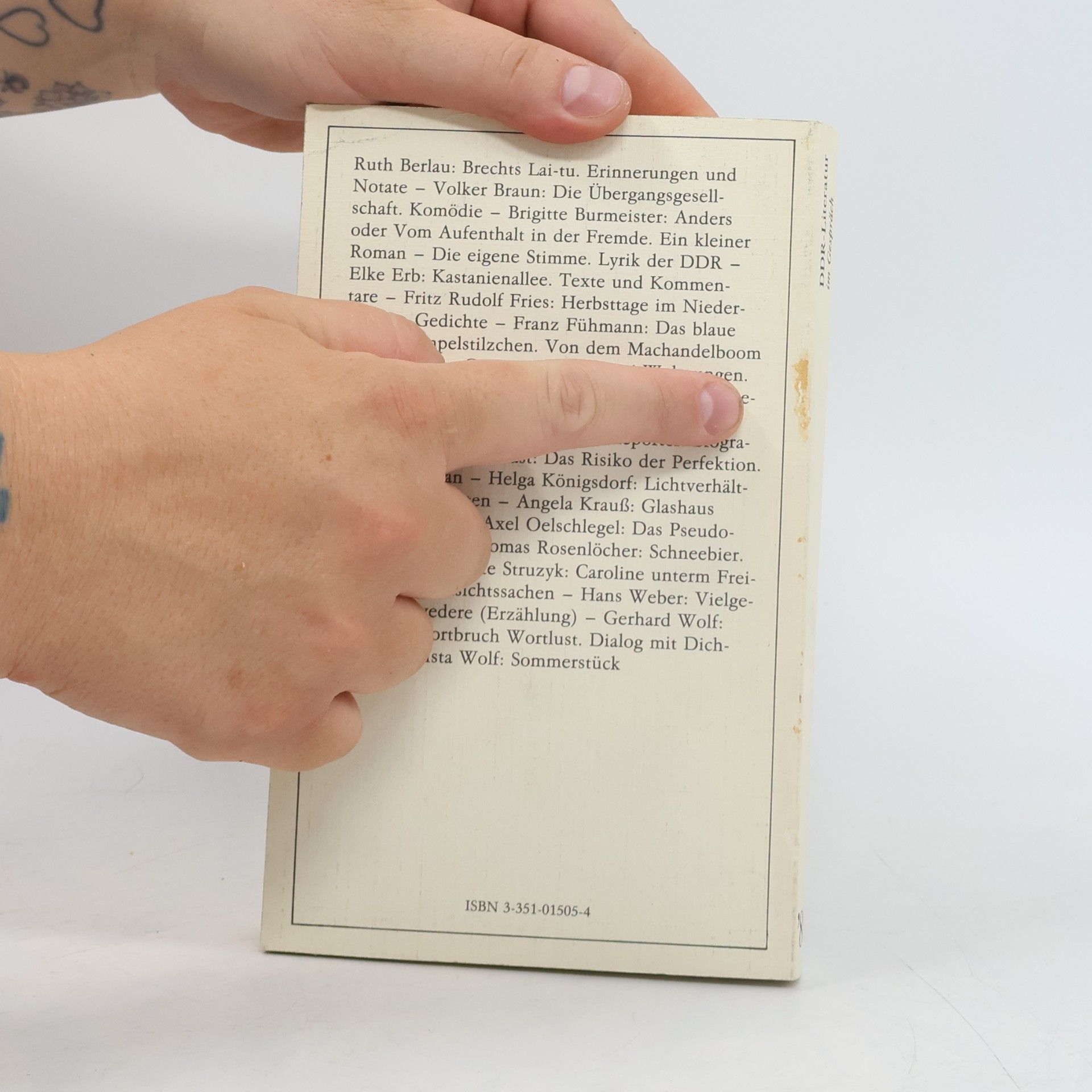 Siegfried Rönisch DDR-Literatur '88 im Gespräch