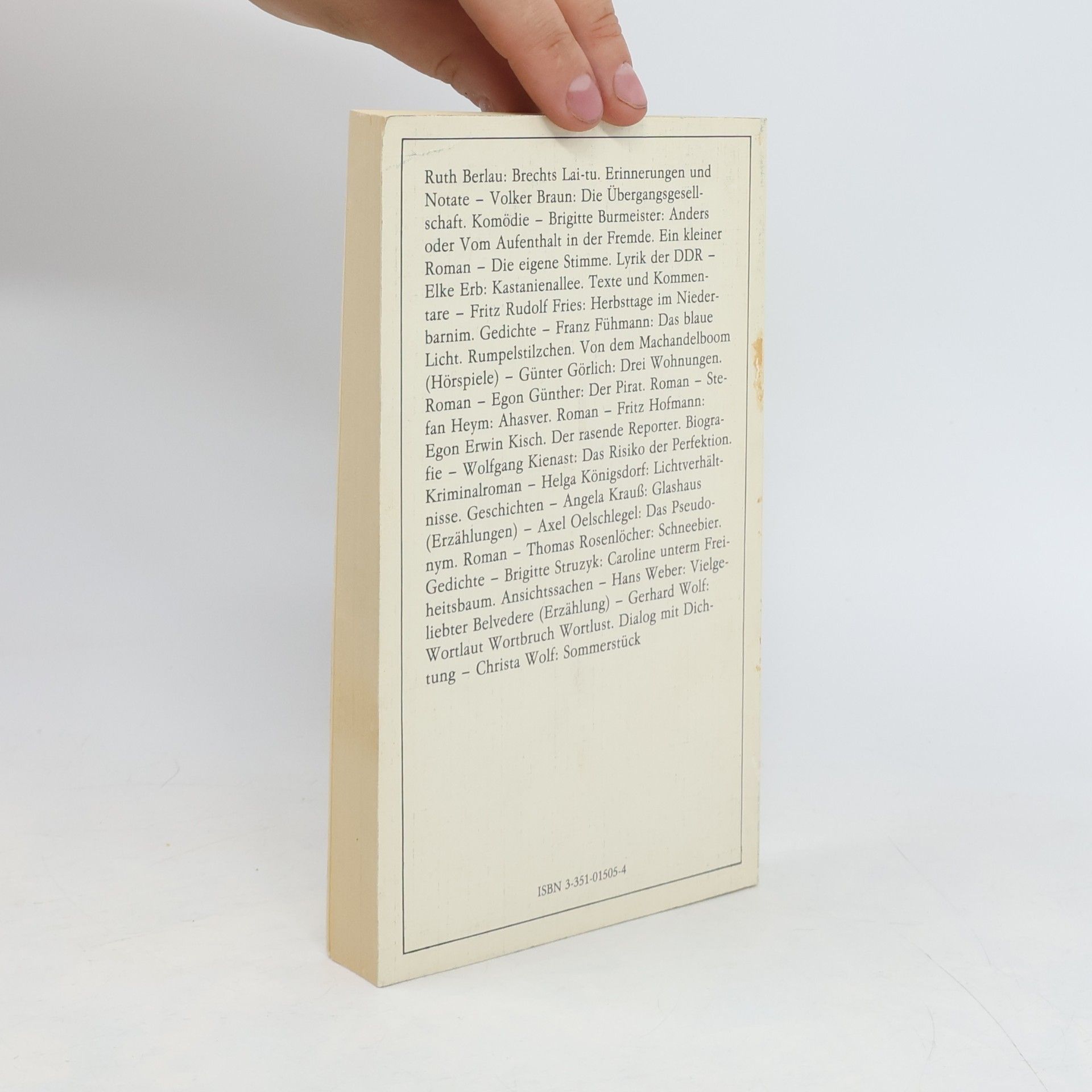 Siegfried Rönisch DDR-Literatur '88 im Gespräch