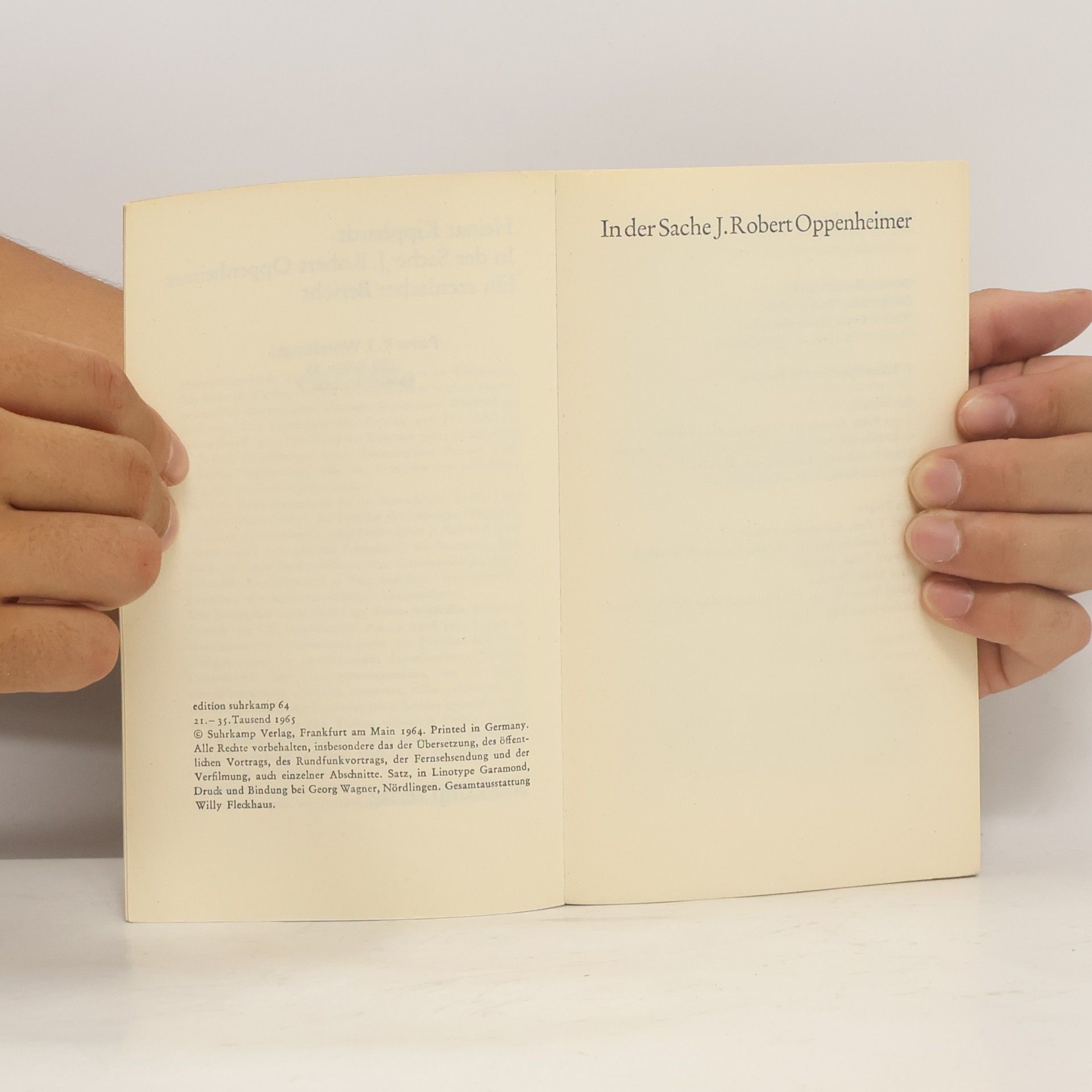 Heinar Kipphardt In der Sache J. Robert Oppenheimer