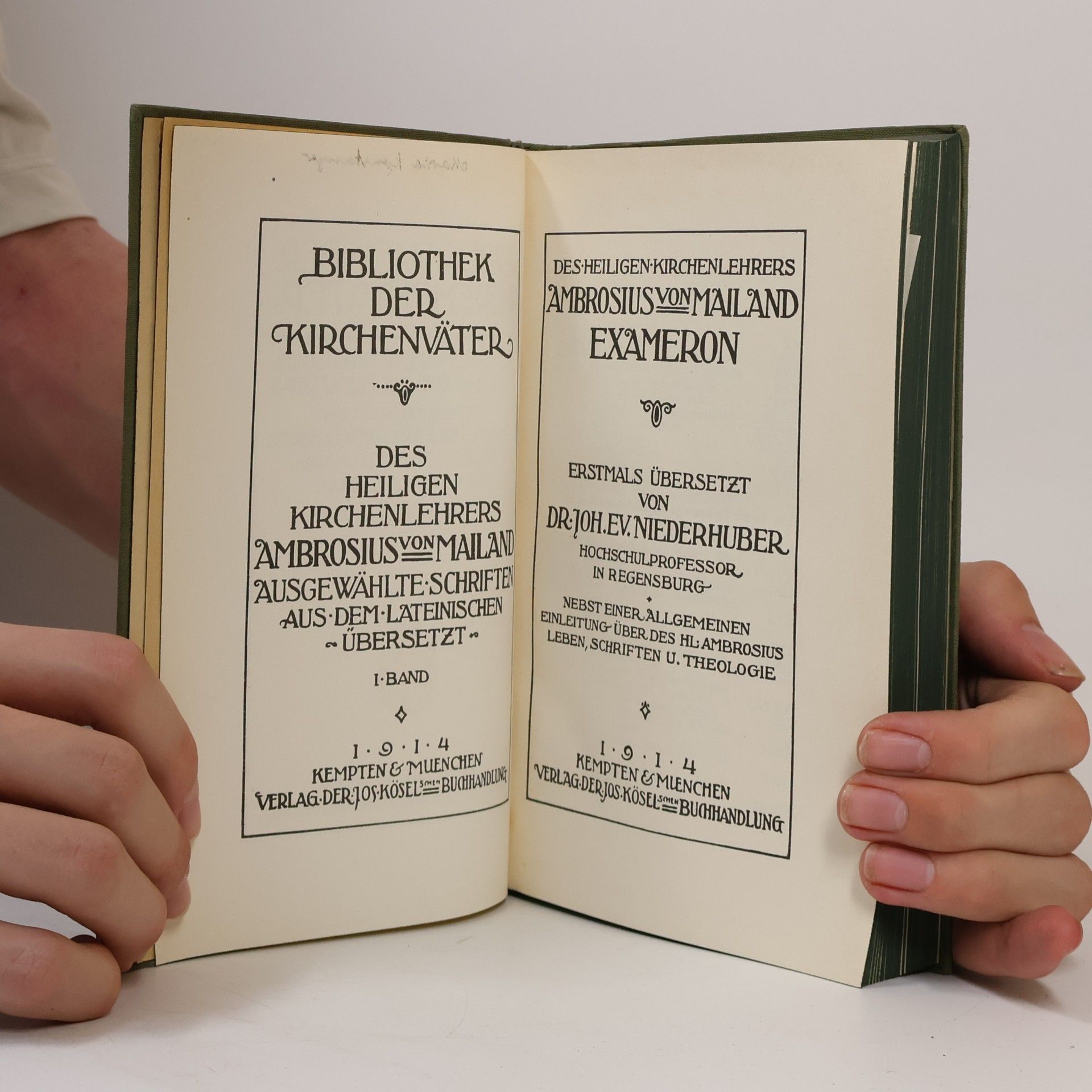 Ambrosius von Mailand Des heiligen Kirchenlehrers Ambrosius von Mailand Exameron