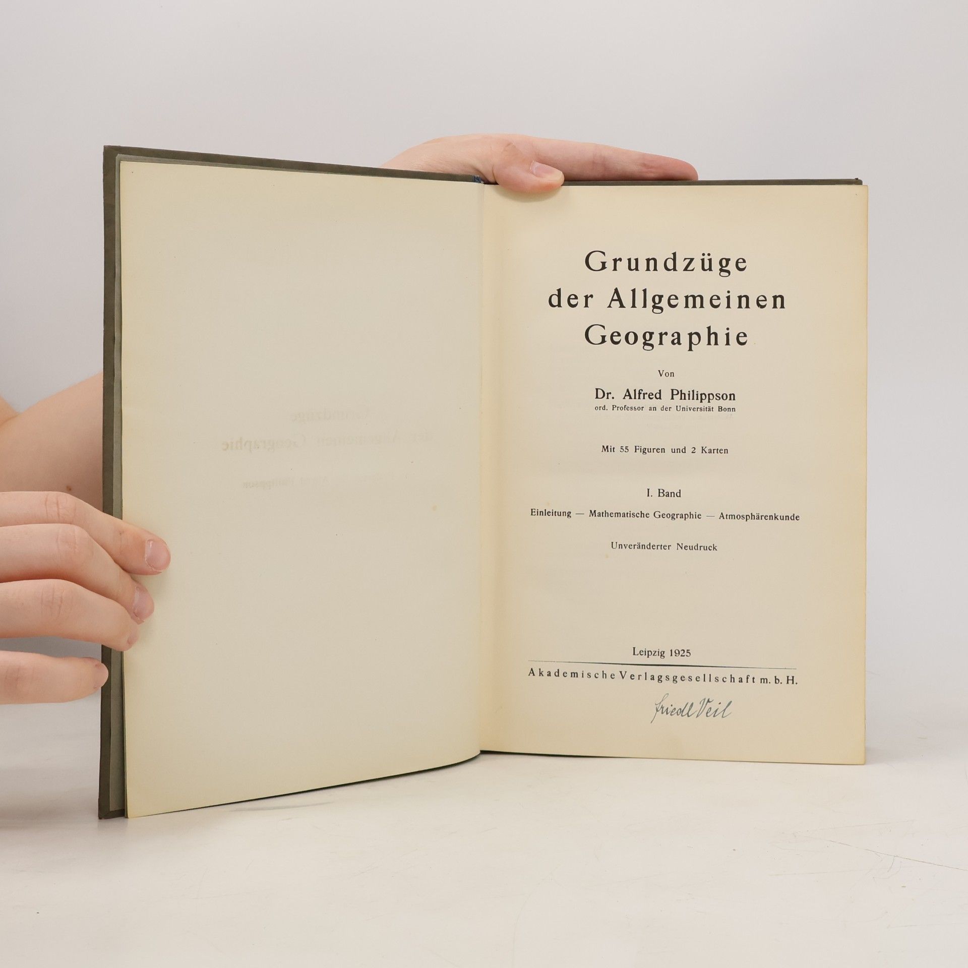 A. Philippson Allgemeinen Geographie I.
